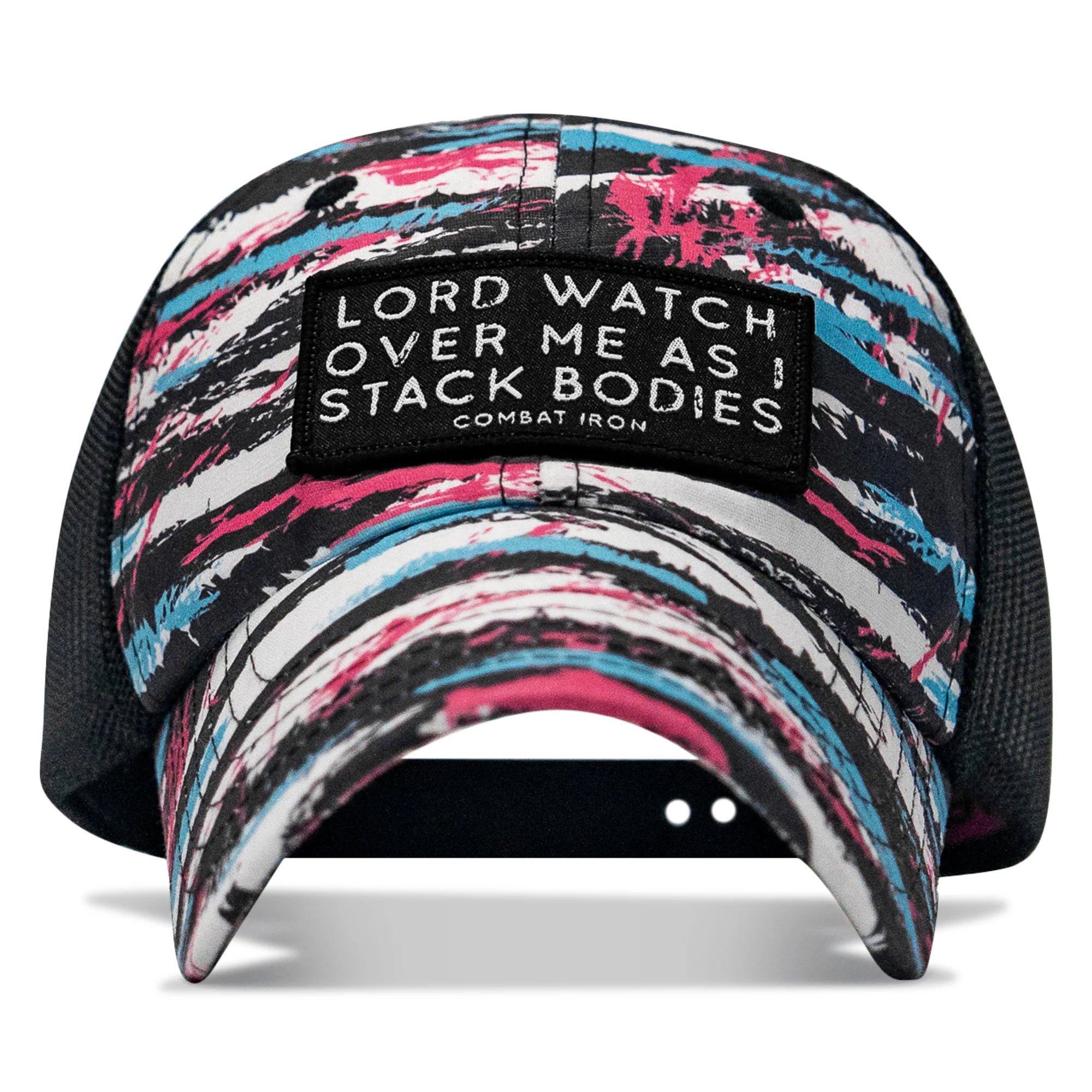 Lord Watch Over Me As I Stack Bodies Patch Tactical Ripstop Mesh Snapback Hat - Image 21