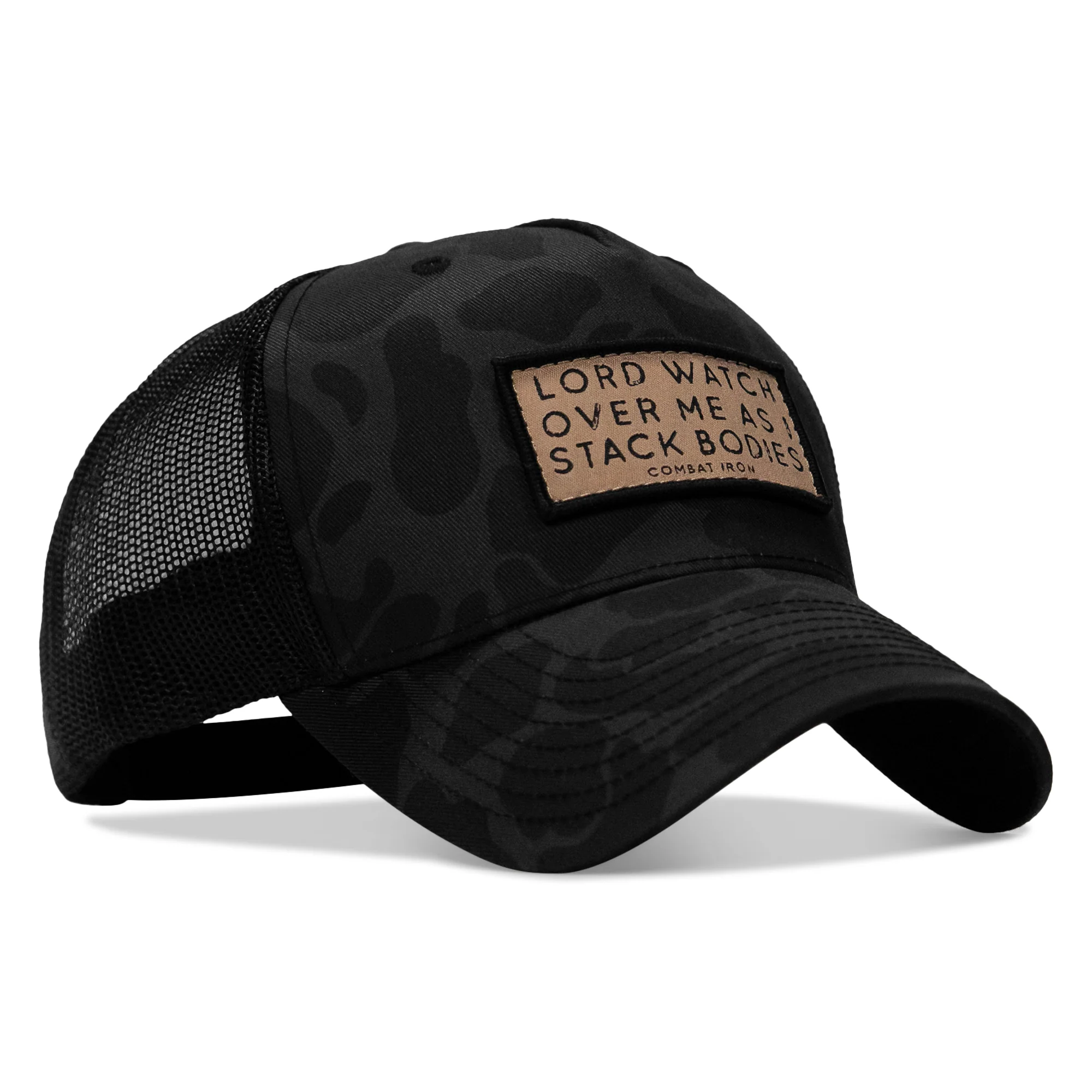 Lord Watch Over Me As I Stack Bodies Tan Patch Snapback Hat - Image 15