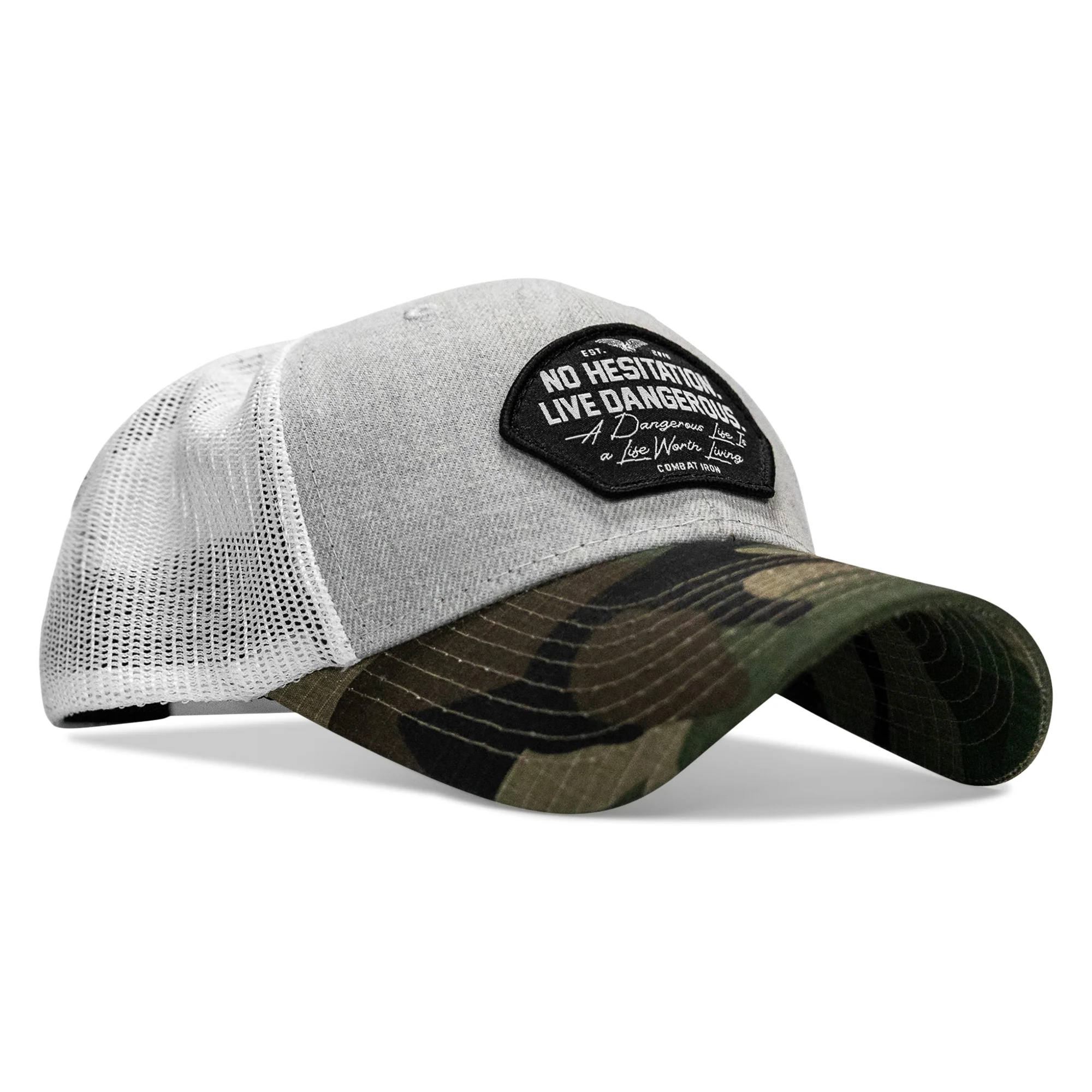 No Hesitation. Live Dangerous Patch Original Ripstop Snapback Hat - Image 3
