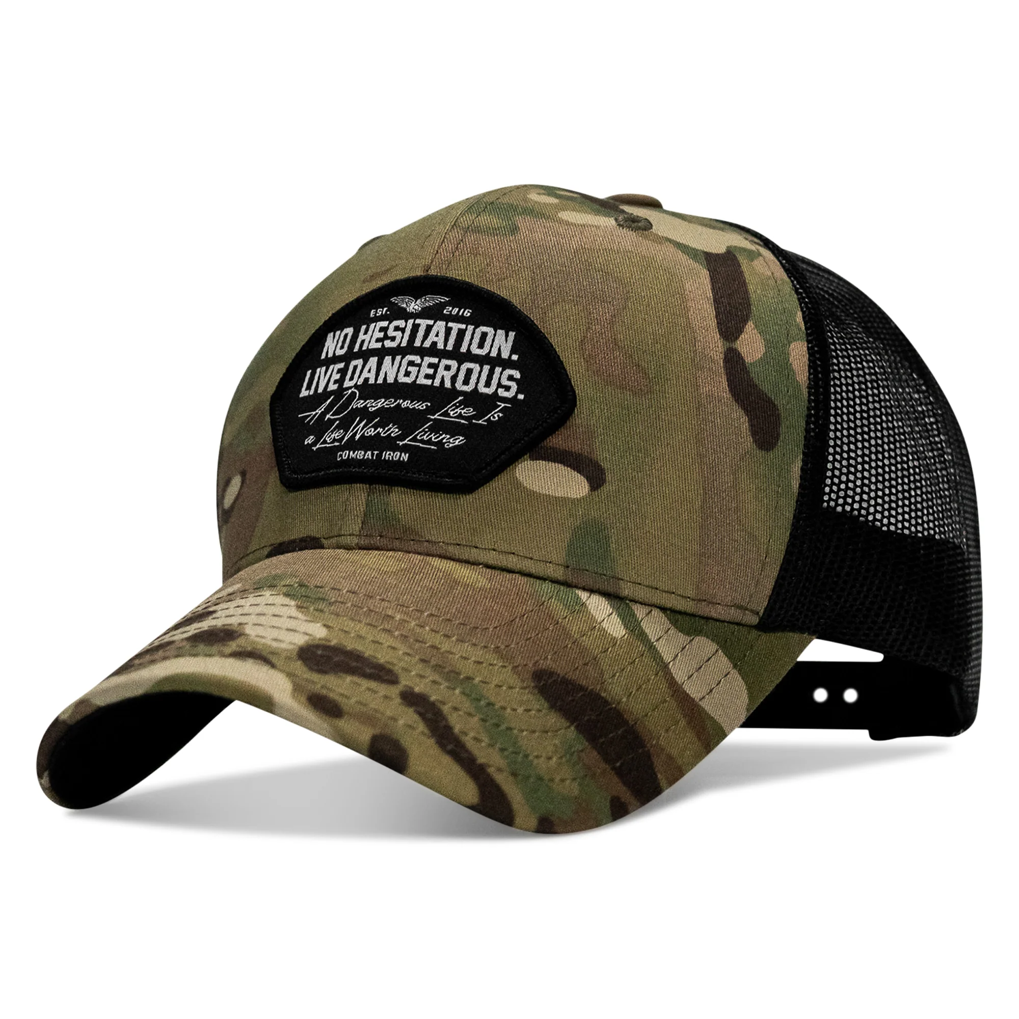 No Hesitation. Live Dangerous Patch Snapback Hat - Image 7
