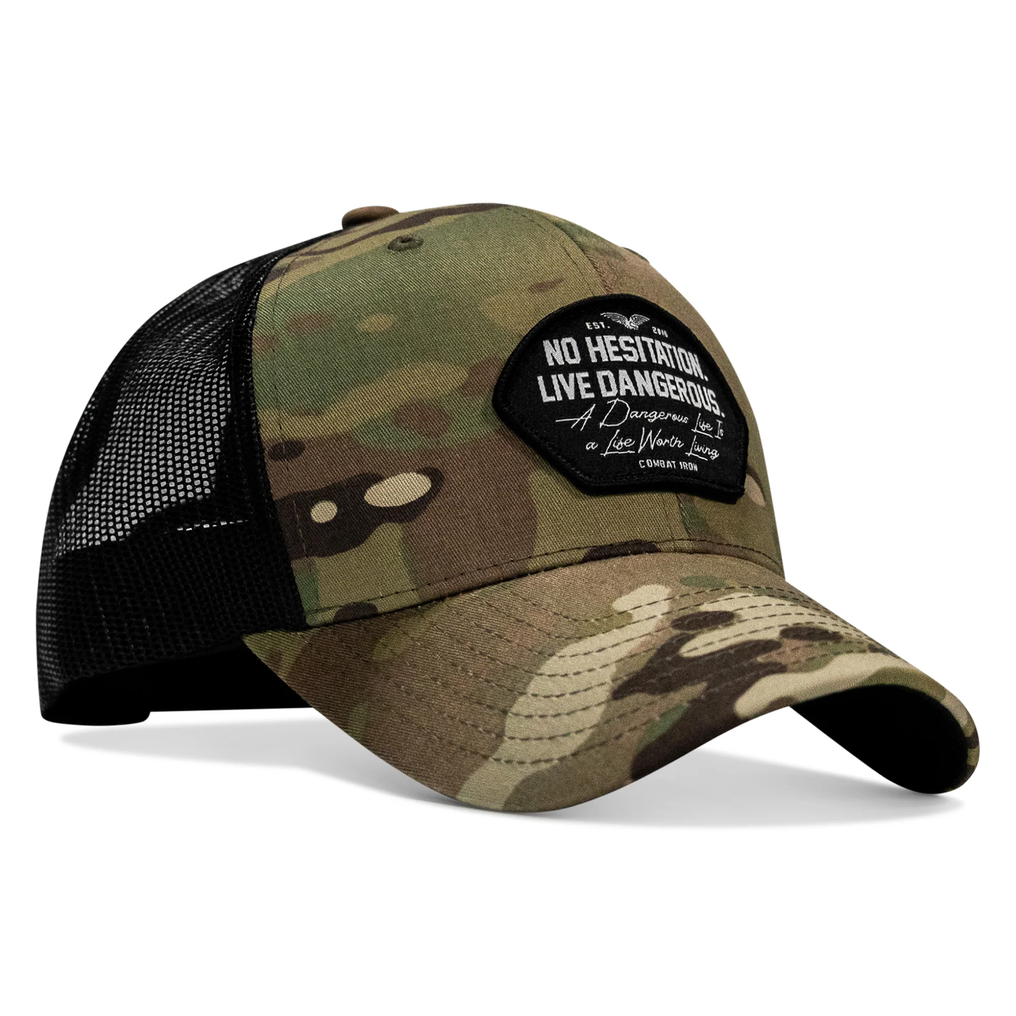 No Hesitation. Live Dangerous Patch Snapback Hat - Image 8