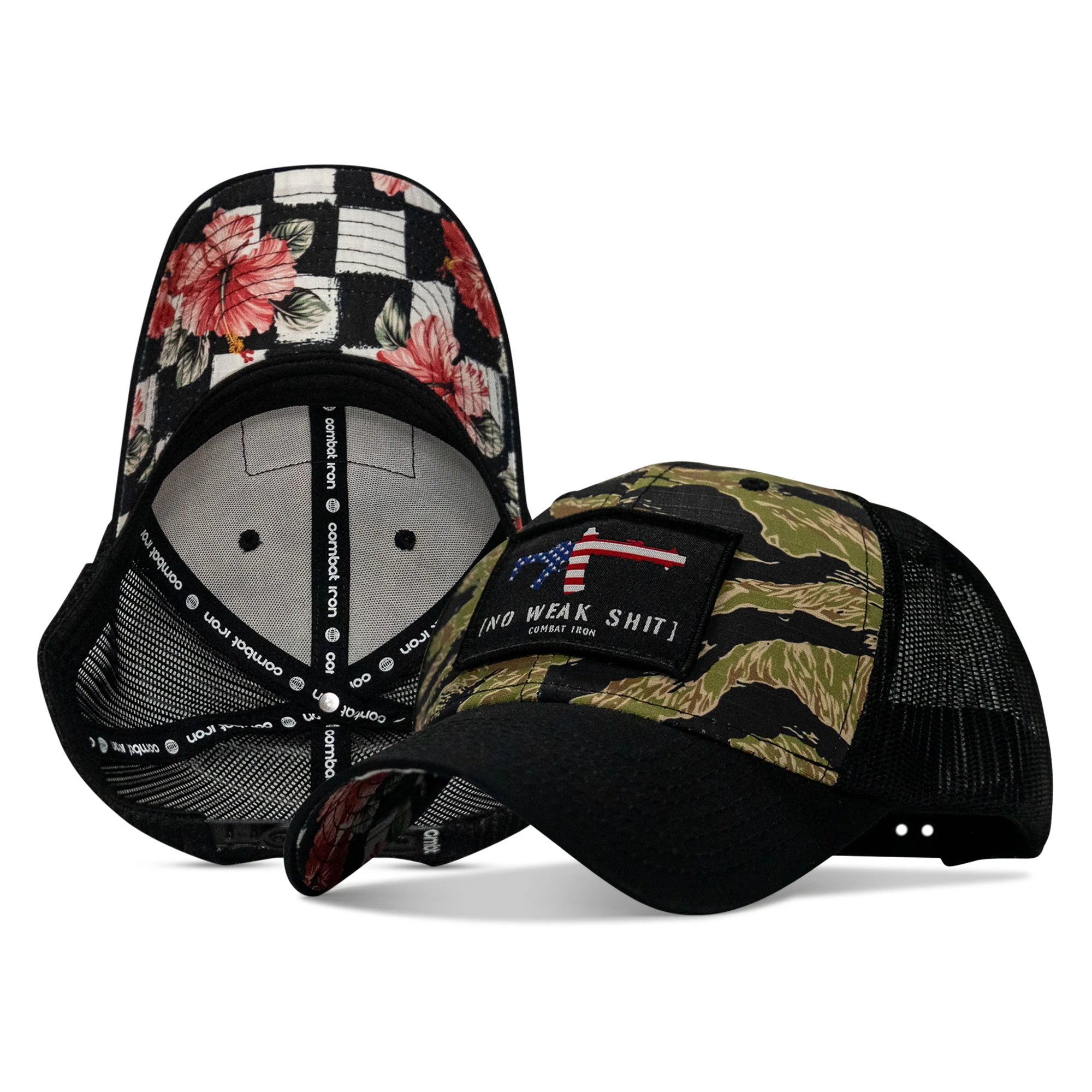 No Weak Shit American Flag Rifle Patch Original Ripstop Snapback Hat