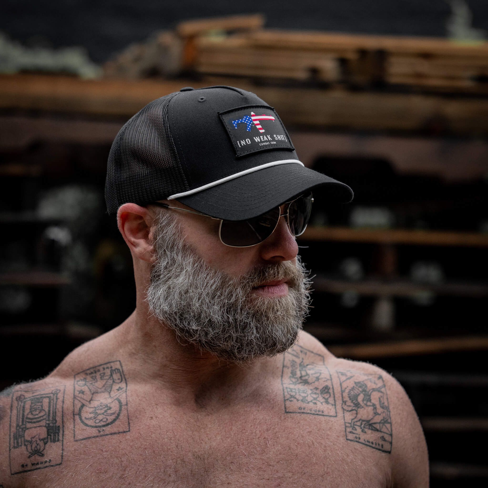 No Weak Shit Patch Rope Snapback Hat - Image 6