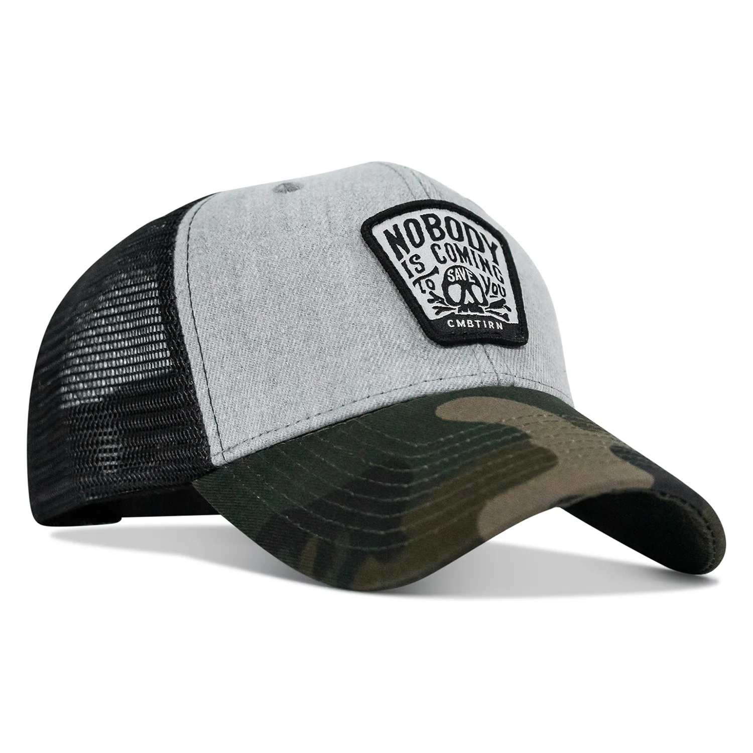 Nobody Is Coming To Save You Skull Patch Original Ripstop Snapback Hat - Image 17
