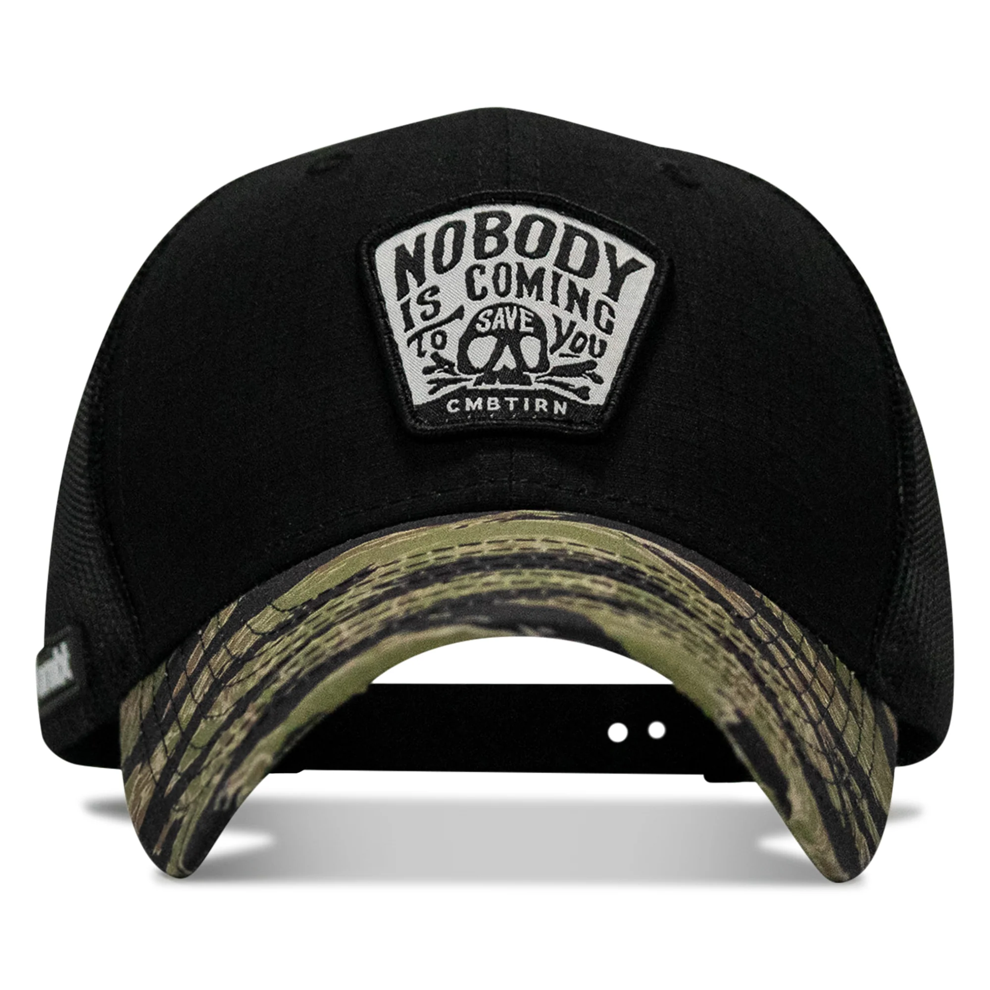 Nobody Is Coming To Save You Skull Patch Original Ripstop Snapback Hat - Image 9
