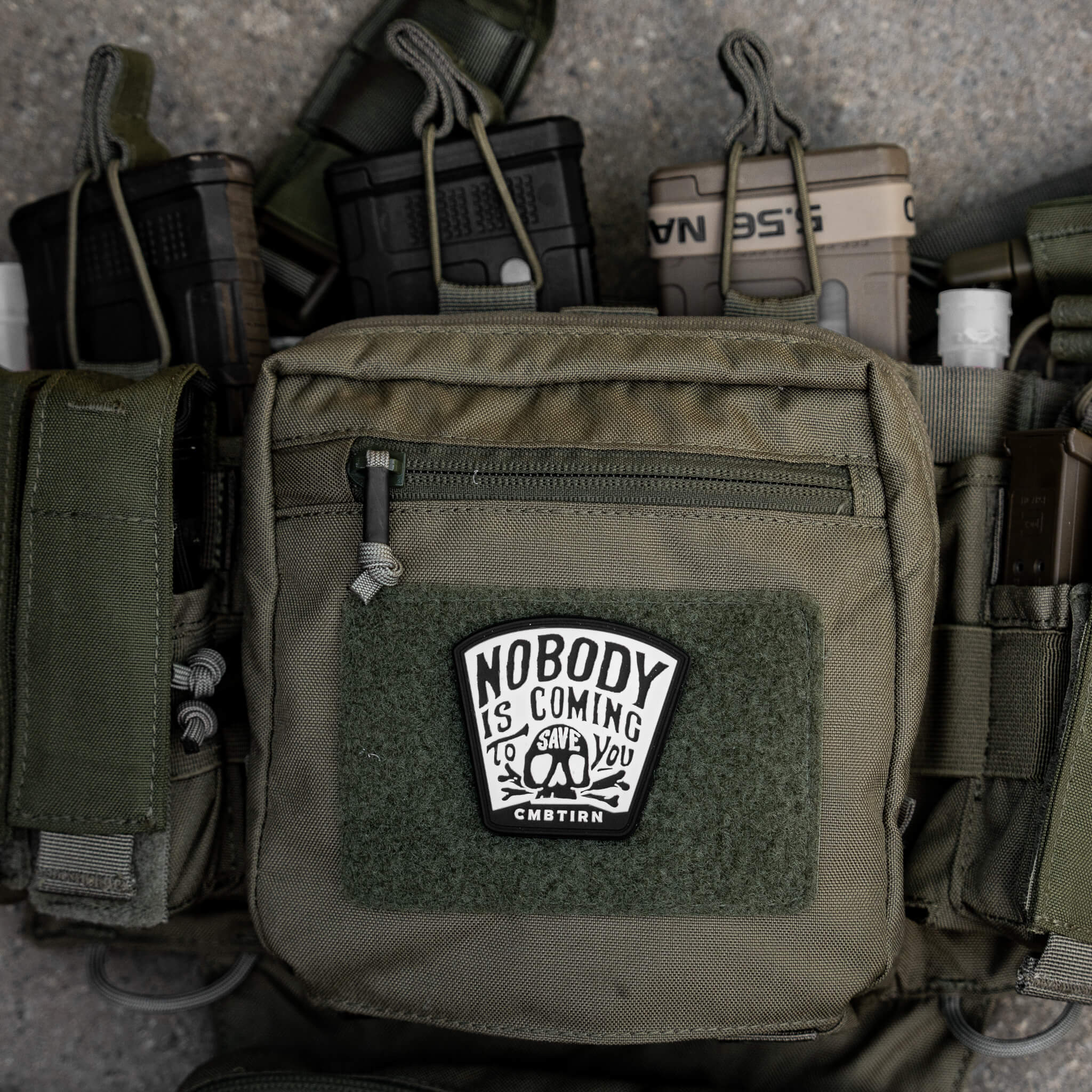 Nobody Is Coming To Save You Skull PVC Velcro Patch - Image 2