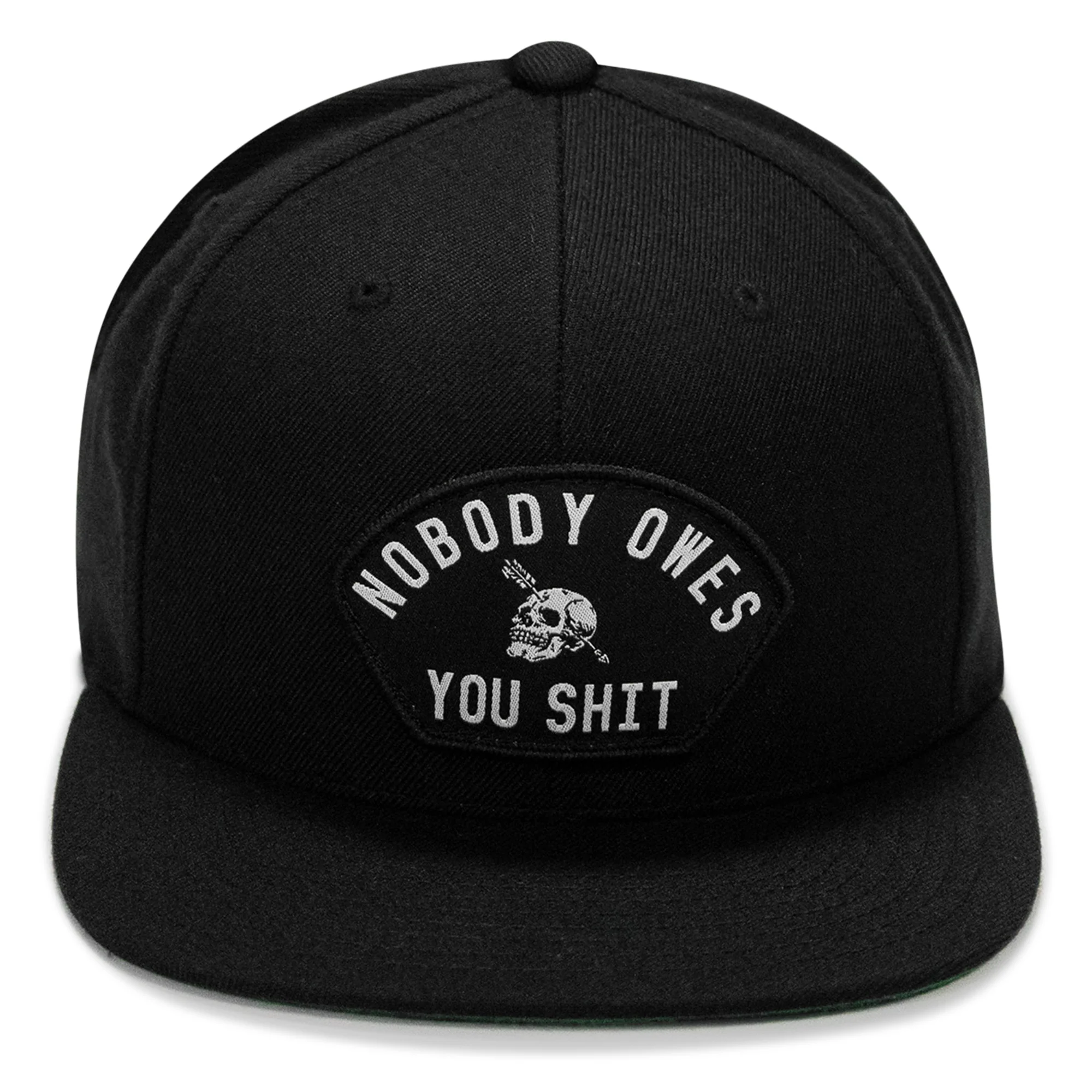 Nobody Owes You Shit Arched Patch Flatbill SnapBack Hat - Image 19