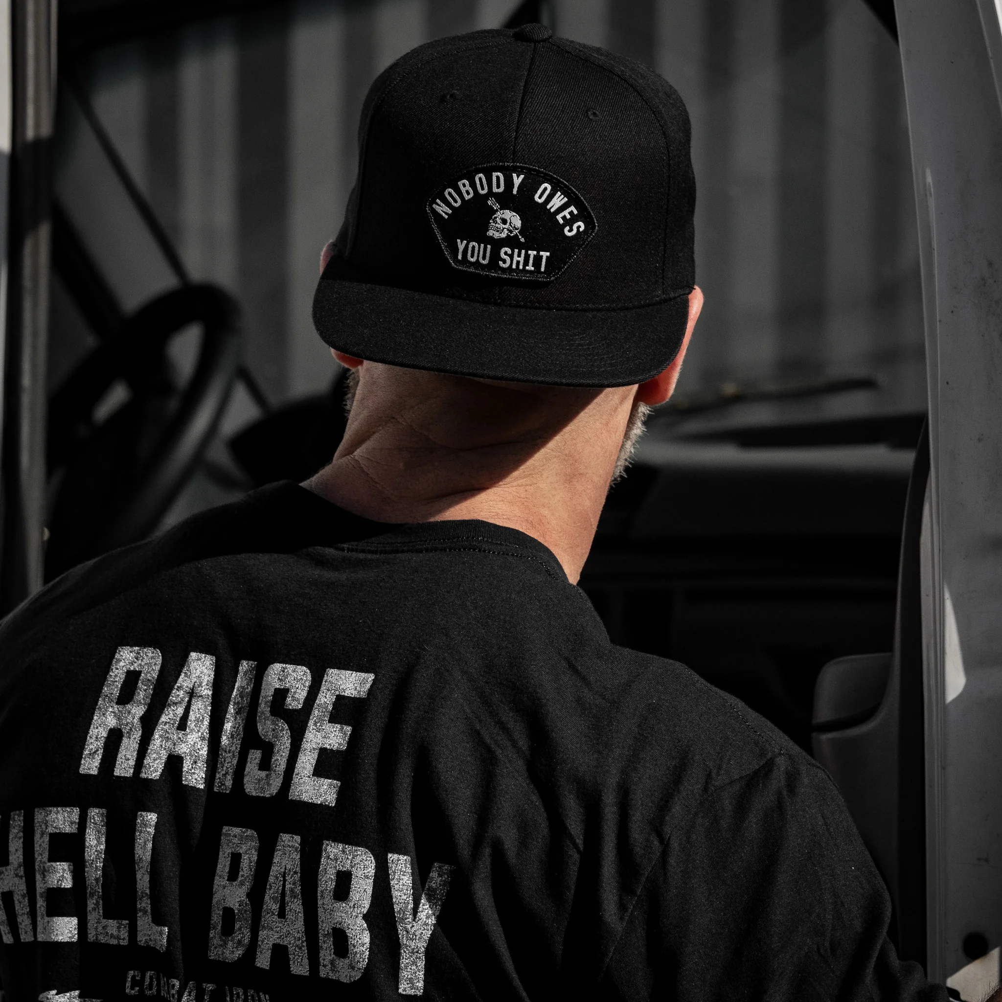 Nobody Owes You Shit Arched Patch Flatbill SnapBack Hat - Image 22