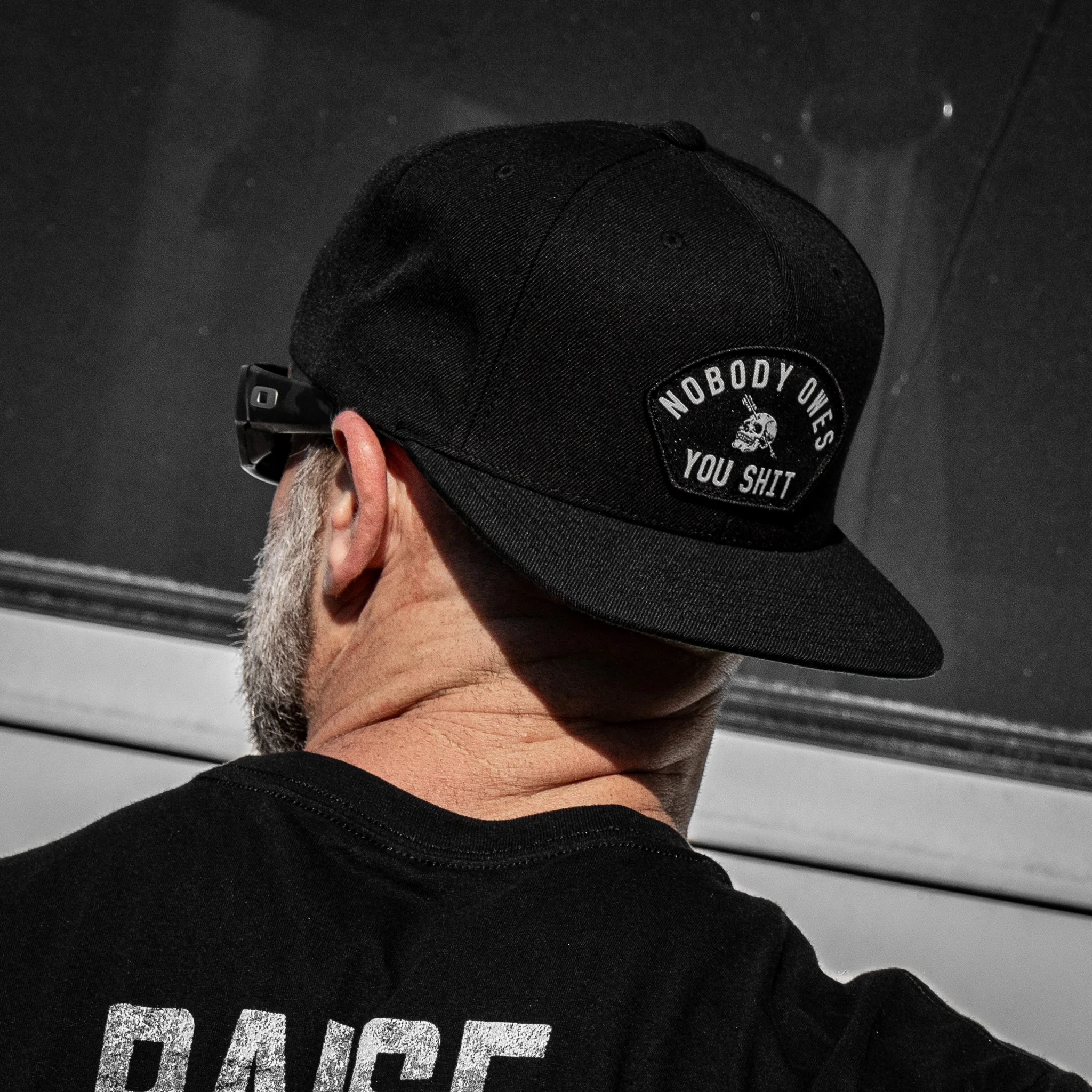 Nobody Owes You Shit Arched Patch Flatbill SnapBack Hat - Image 25