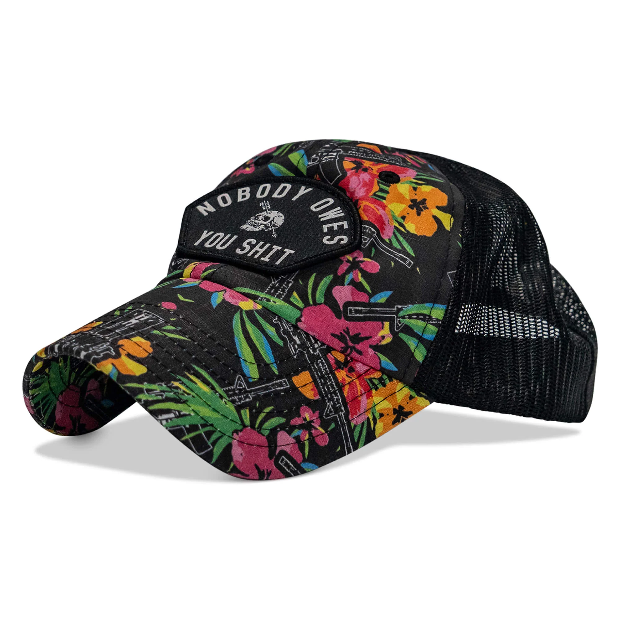 Nobody Owes You Shit Arched Patch Tactical Ripstop Mesh Snapback Hat - Image 3