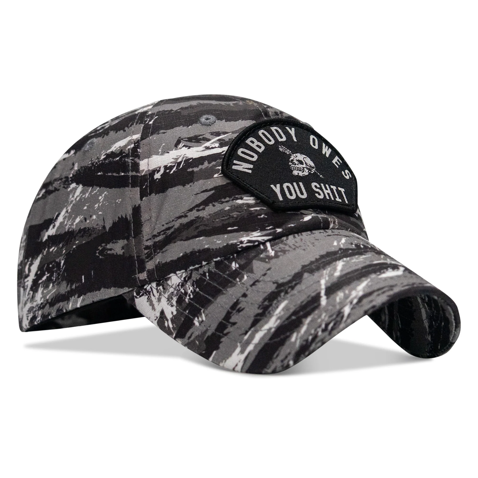 Nobody Owes You Shit Arched Patch Tactical Ripstop Mesh Snapback Hat - Image 92