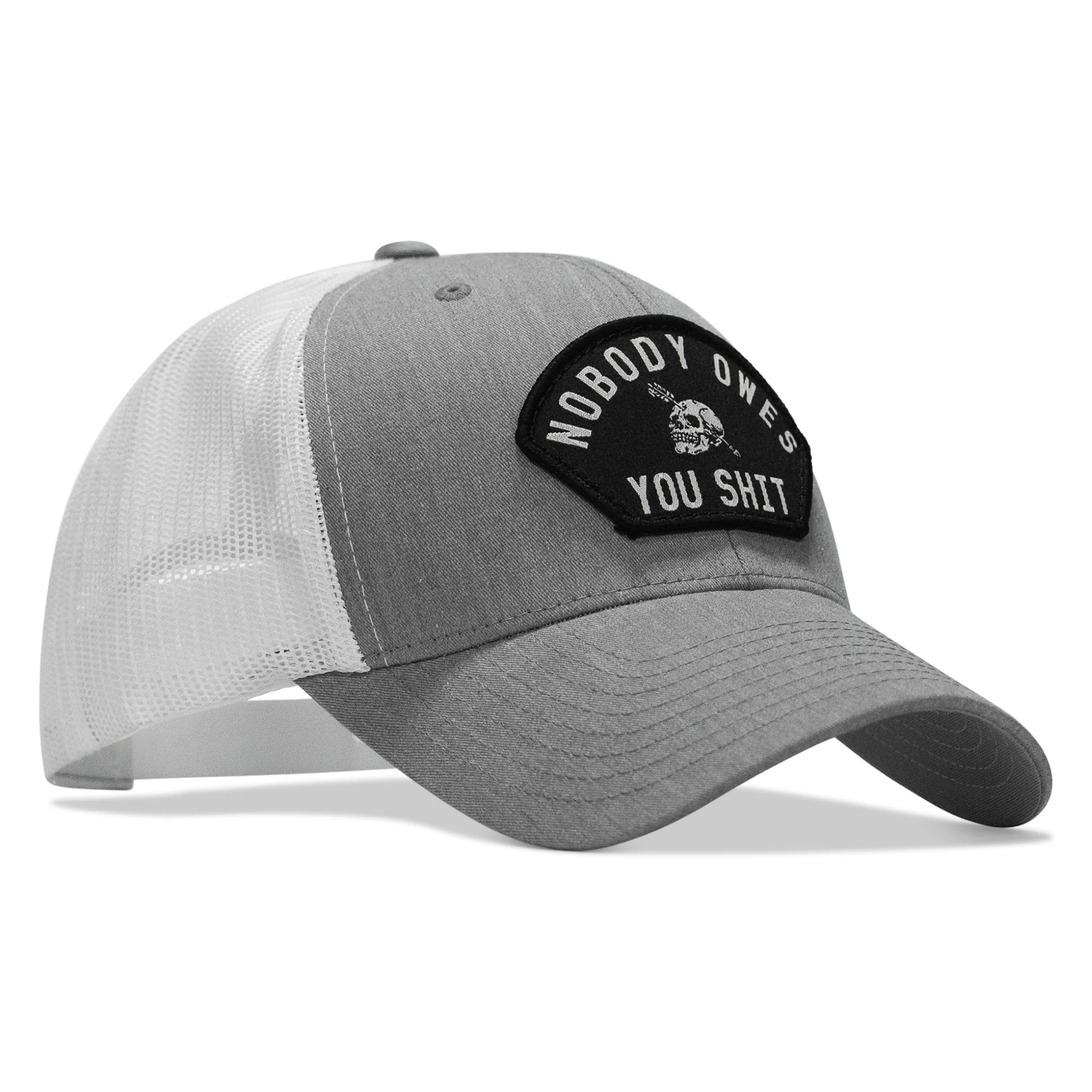 Nobody Owes You Shit Arched Skull Patch Snapback - Image 36