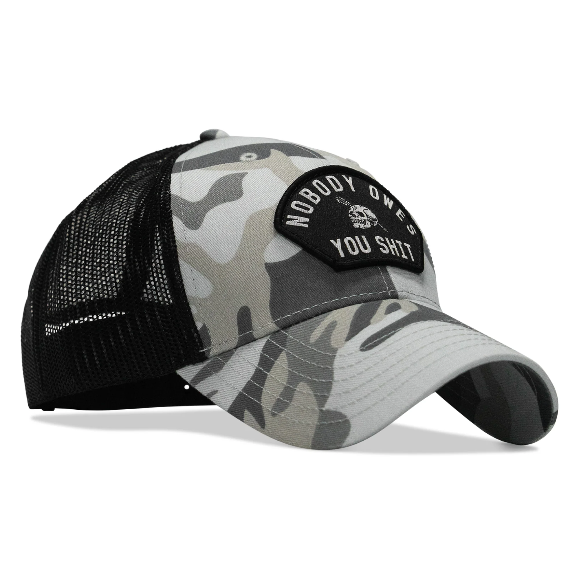 Nobody Owes You Shit Arched Skull Patch Snapback - Image 41