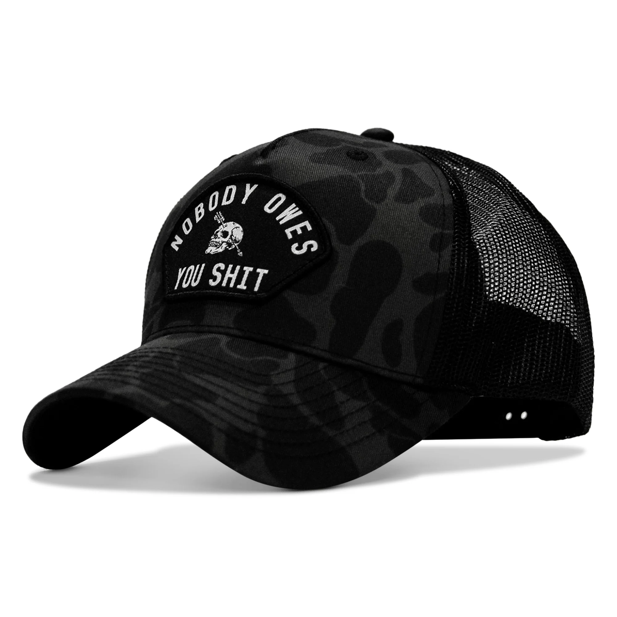 Nobody Owes You Shit Arched Skull Patch Snapback - Image 73