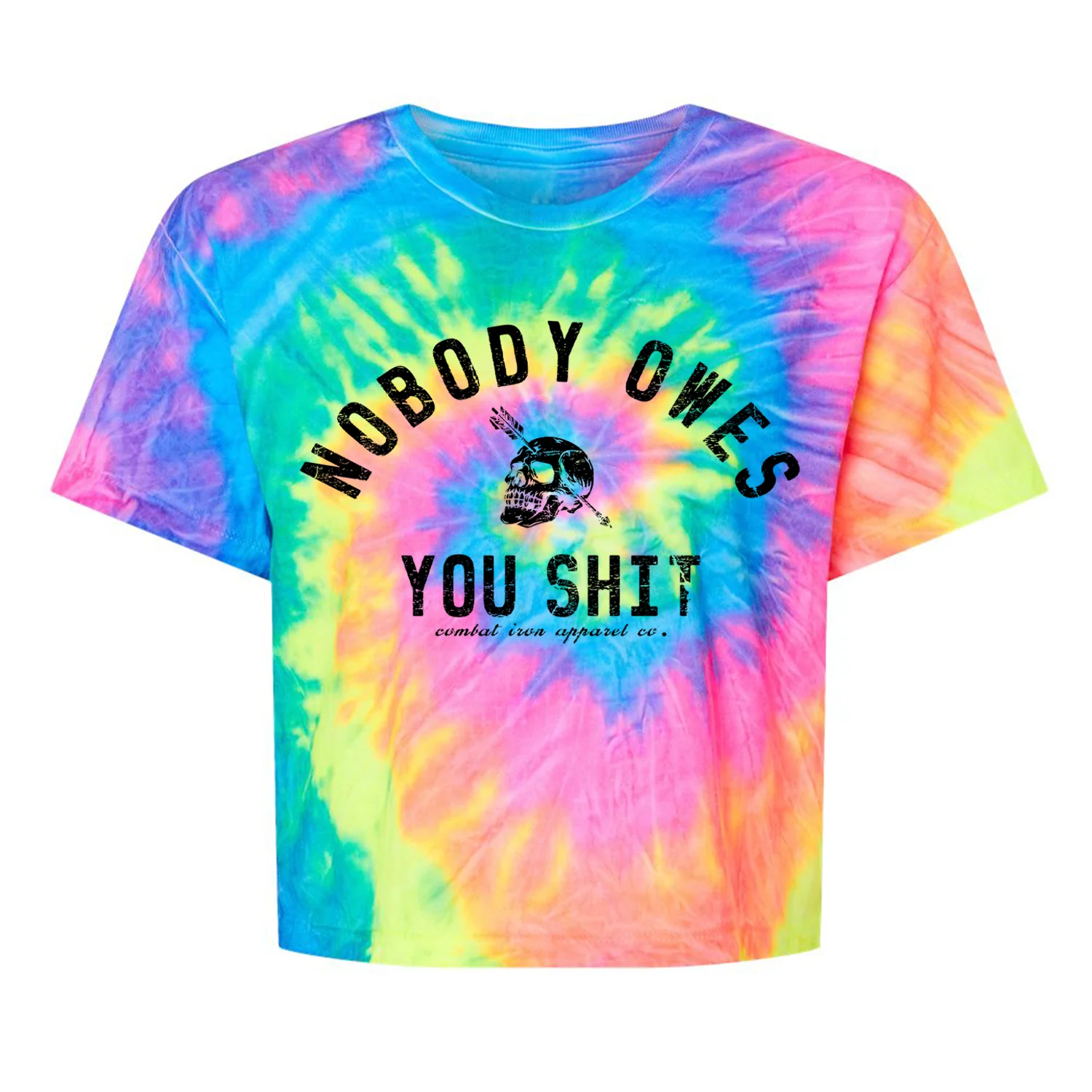 Nobody Owes You Shit Skull Women's Crop T-Shirt - Image 10
