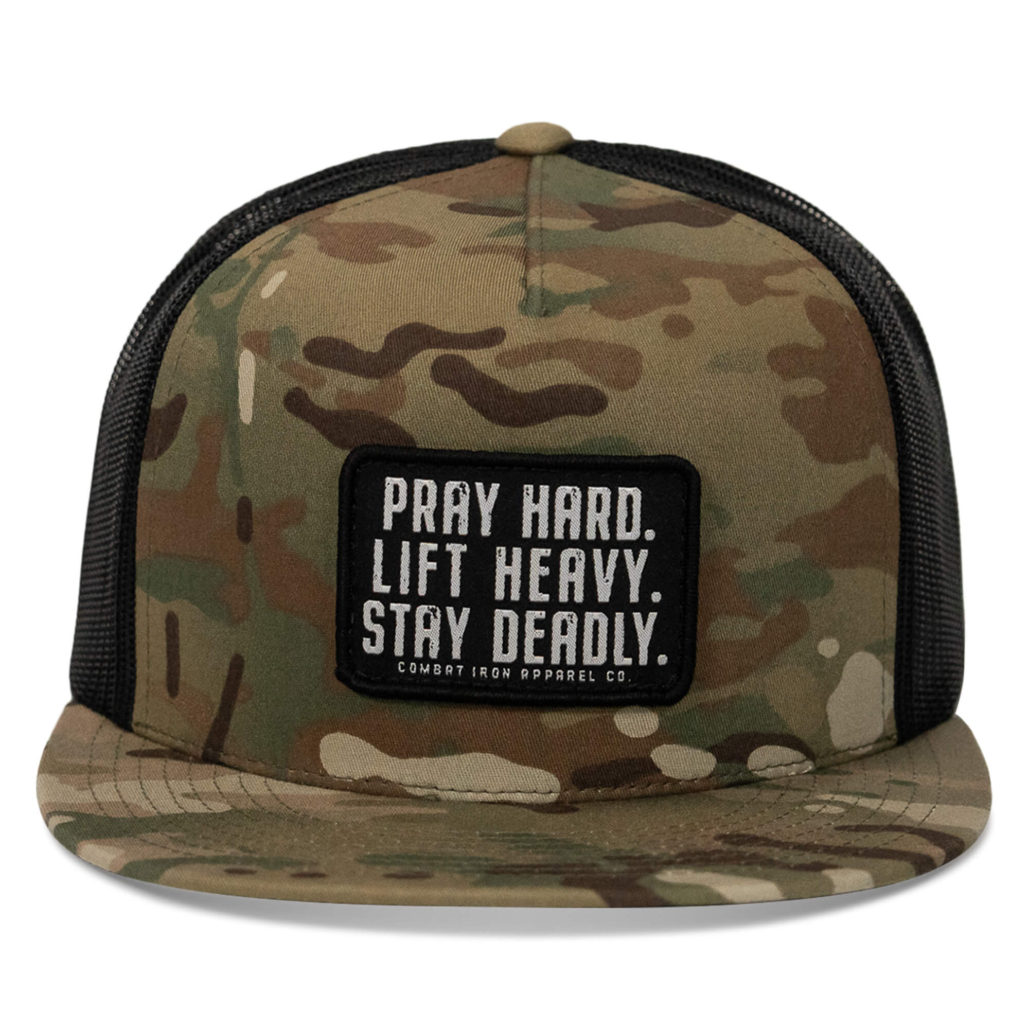 Pray Hard. Lift Heavy. Stay Deadly. Flat Bill SnapBack Hat - Image 18