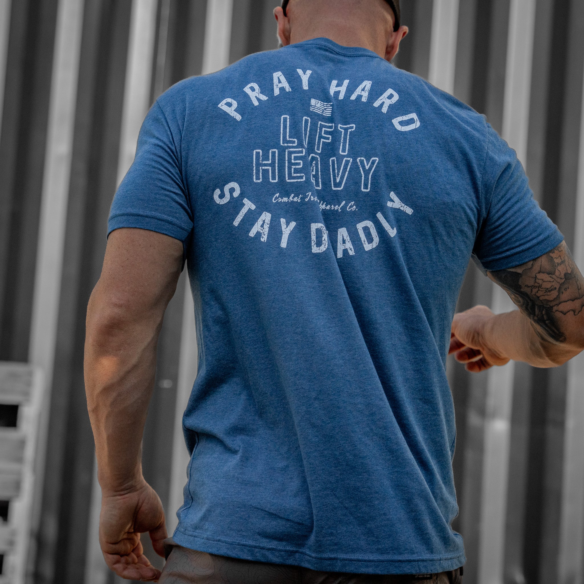 Pray Hard. Lift Heavy. Stay Deadly. Men's T-Shirt - Image 11