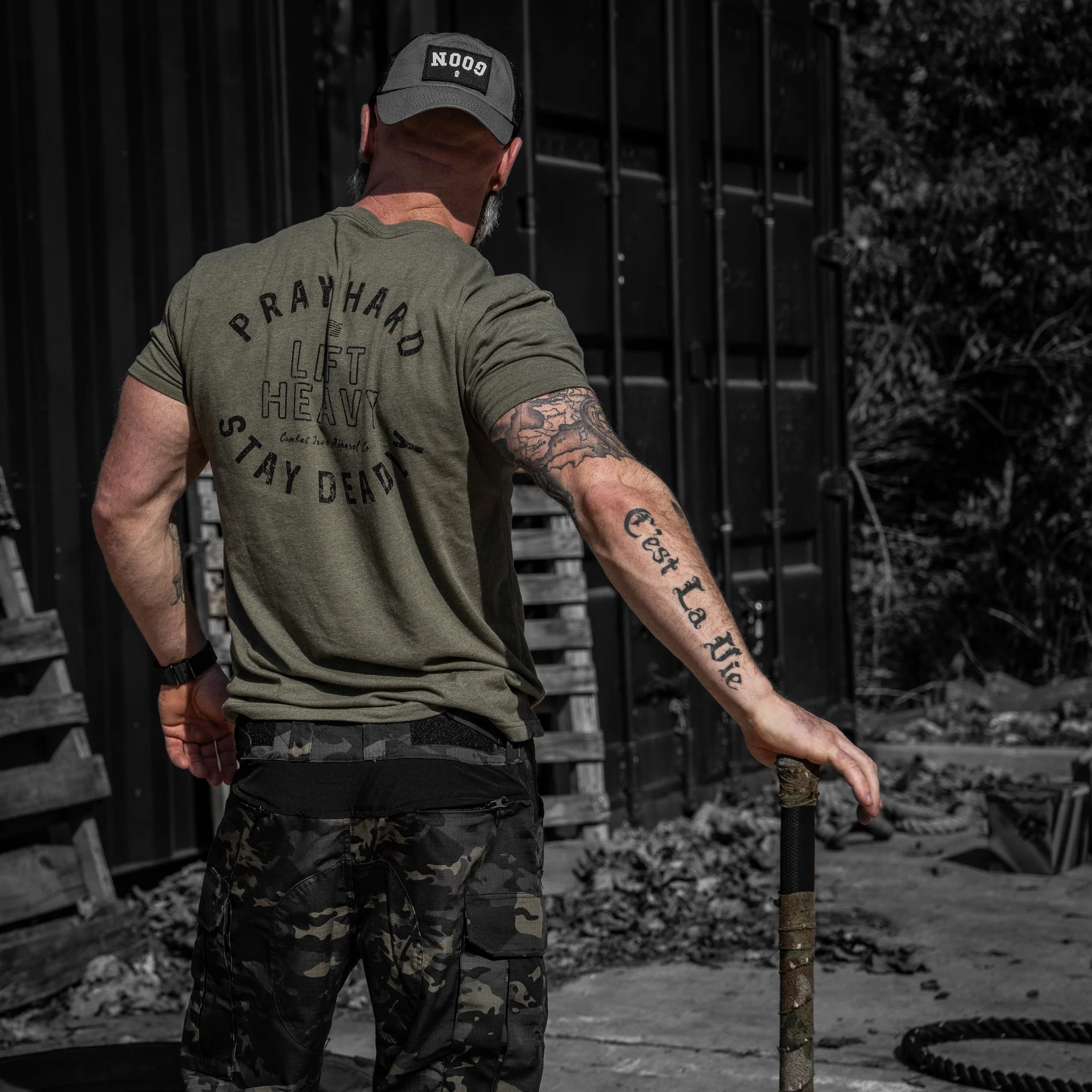 Pray Hard. Lift Heavy. Stay Deadly. Men's T-Shirt - Image 17