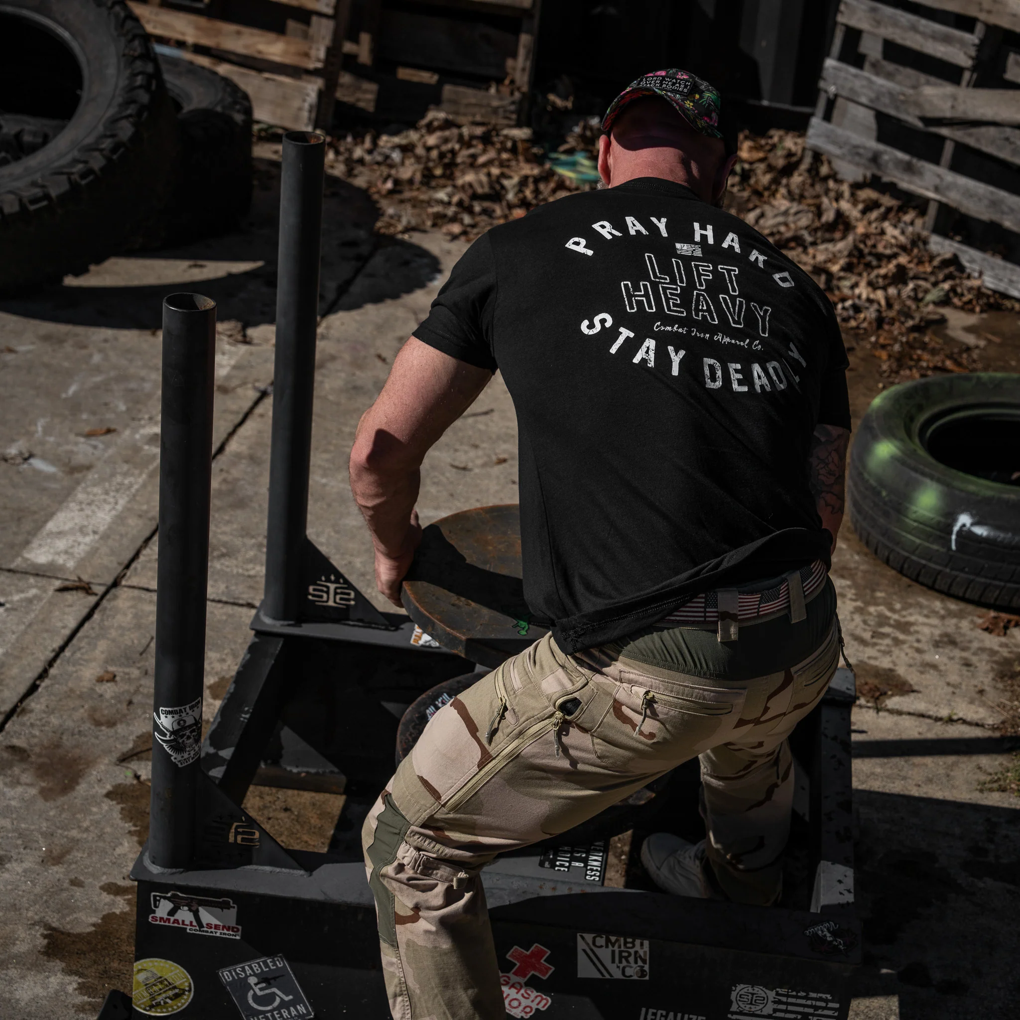 Pray Hard. Lift Heavy. Stay Deadly. Men's T-Shirt - Image 5