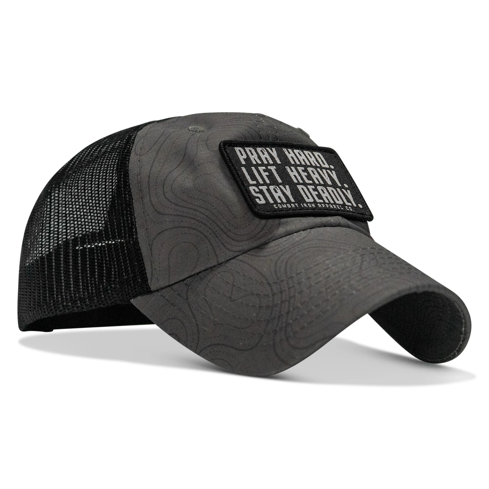 Pray Hard. Lift Heavy. Stay Deadly. Patch Tactical Ripstop Mesh Snapback Hat - Image 46