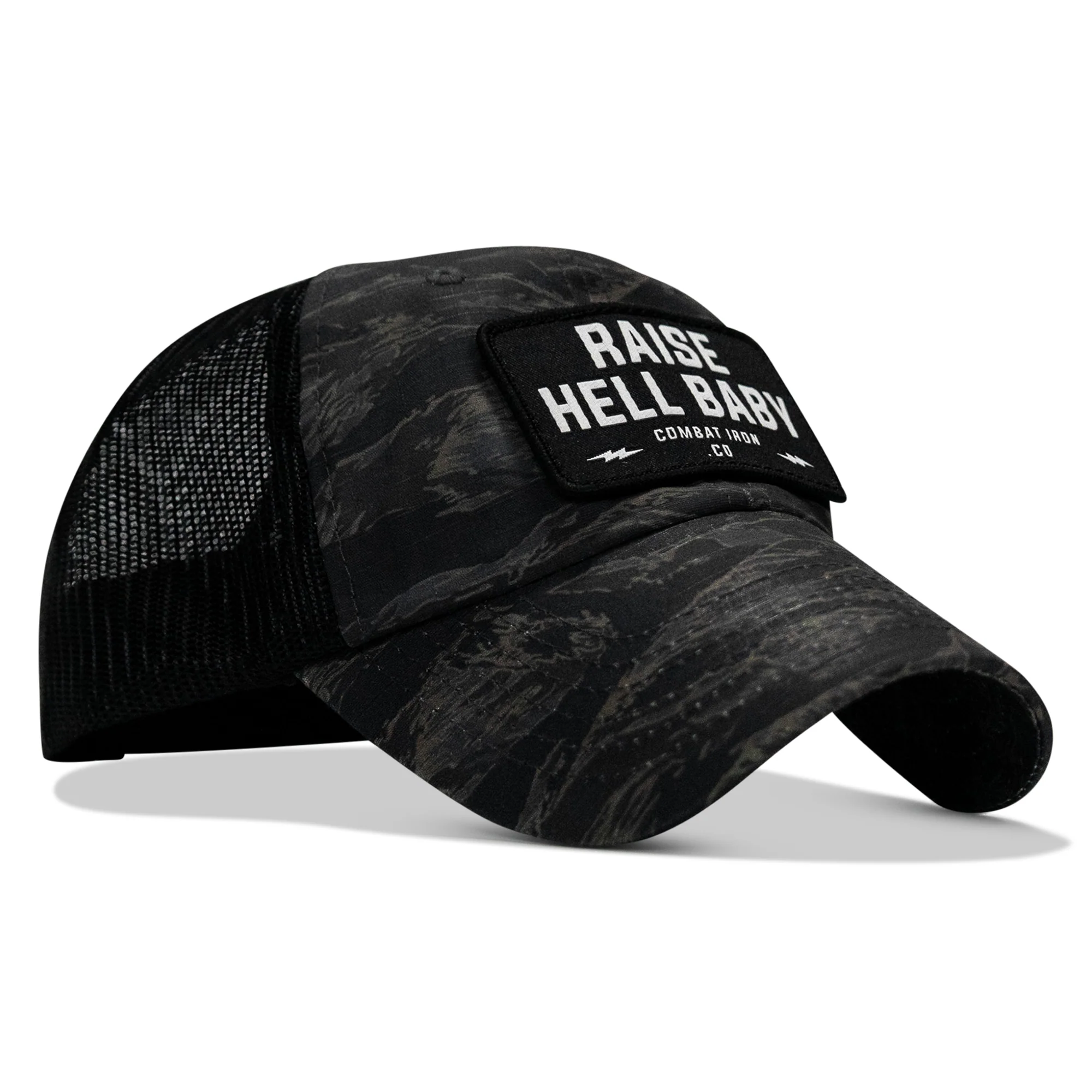 Raise Hell Baby Patch Tactical Ripstop Mesh Snapback Hat - Image 20