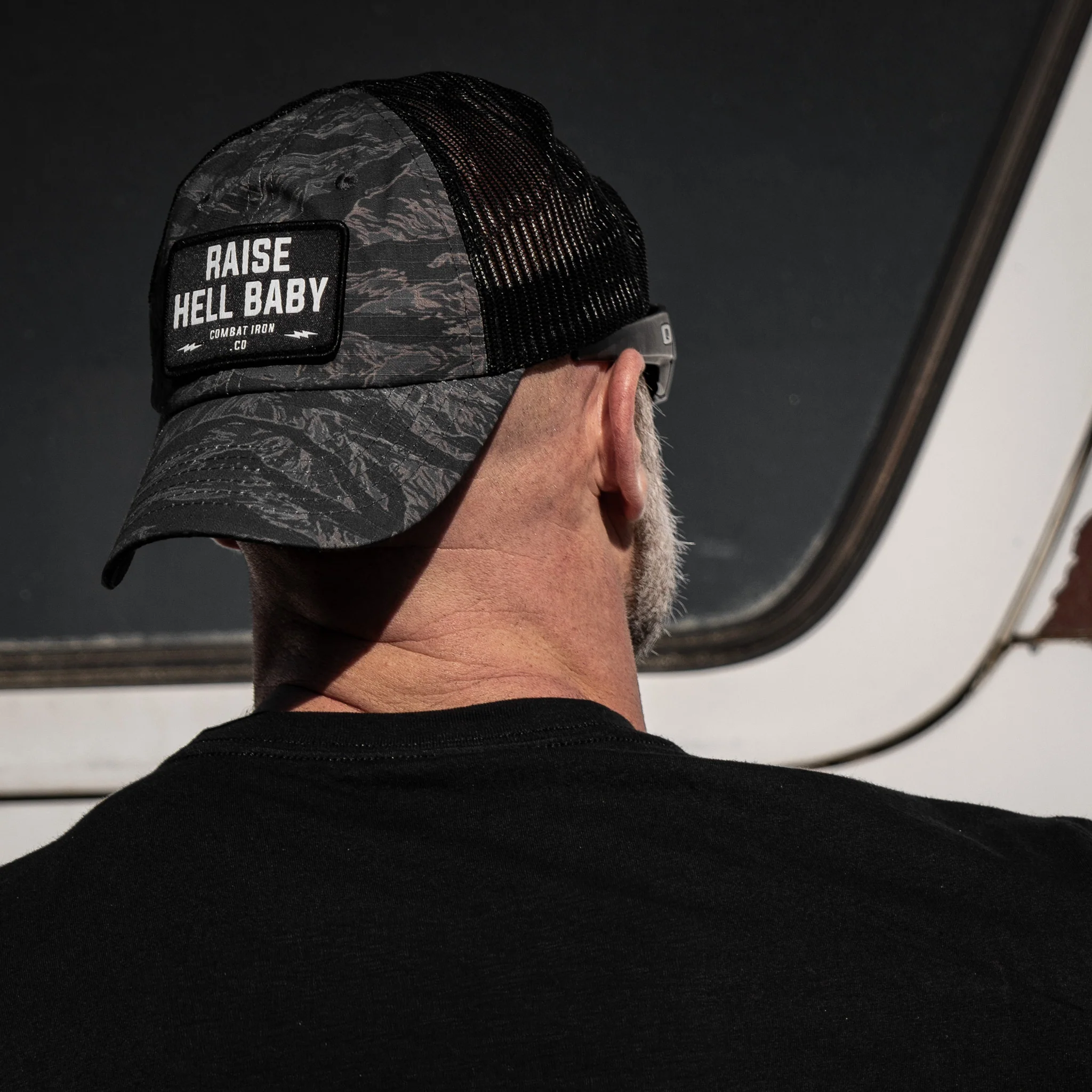 Raise Hell Baby Patch Tactical Ripstop Mesh Snapback Hat - Image 22