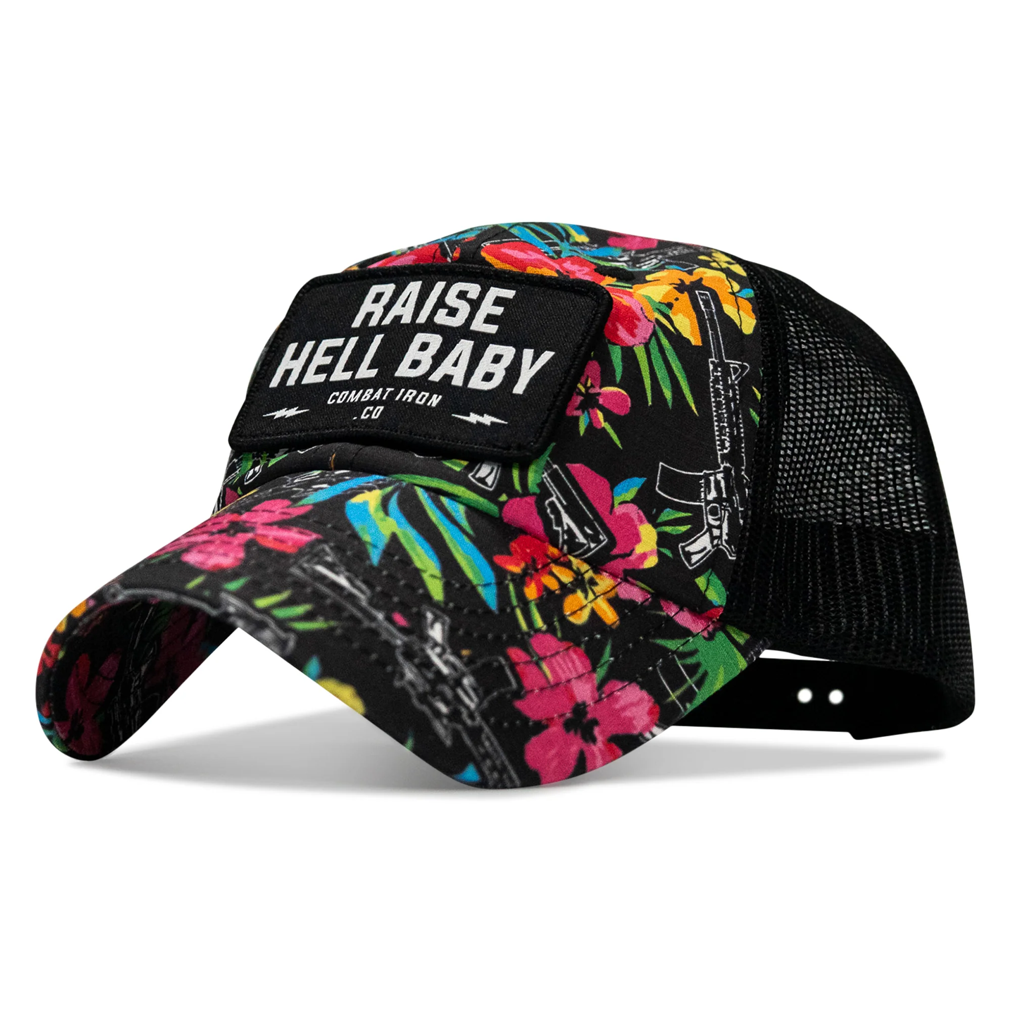 Raise Hell Baby Patch Tactical Ripstop Mesh Snapback Hat - Image 7