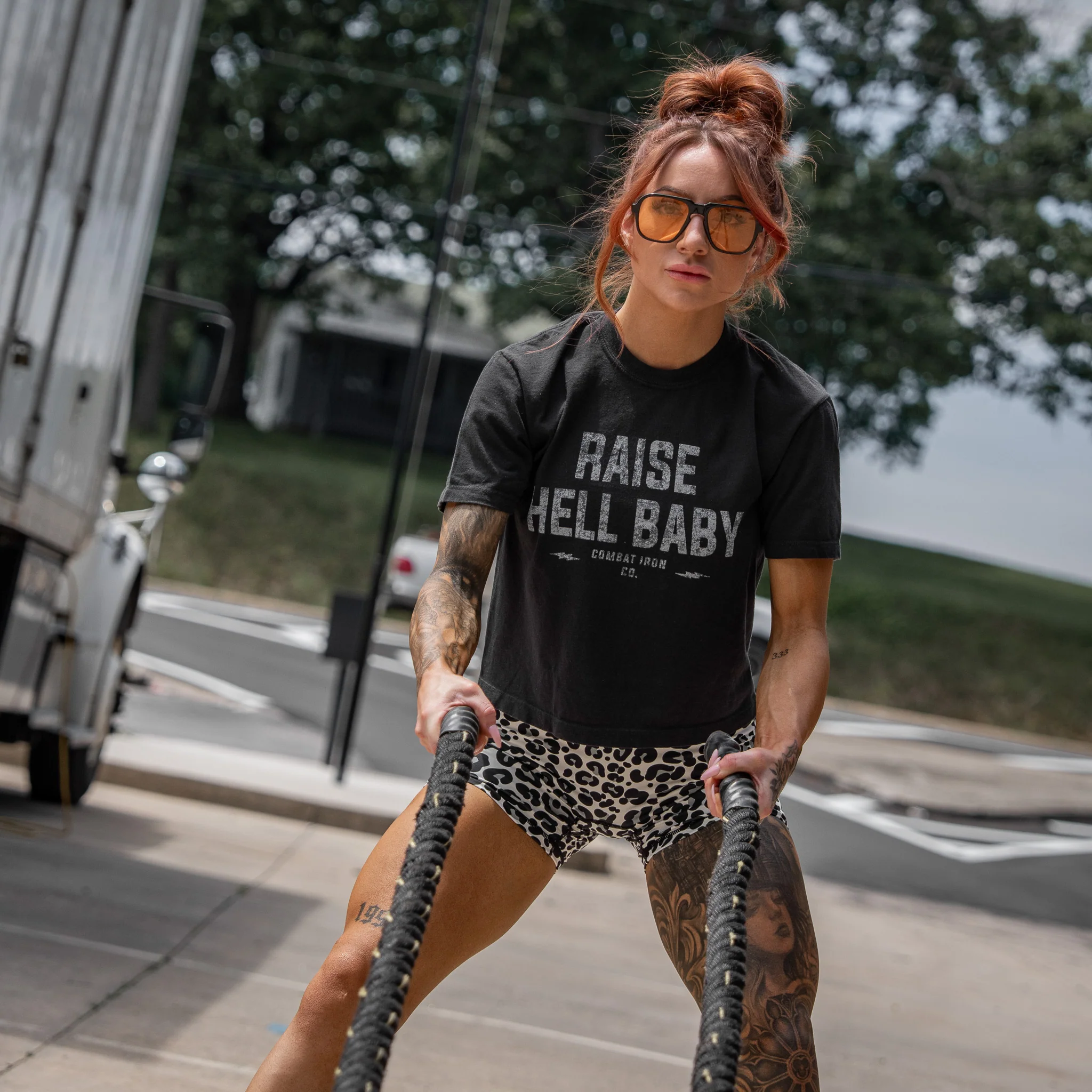 Raise Hell Baby Women's Crop T-Shirt - Image 4