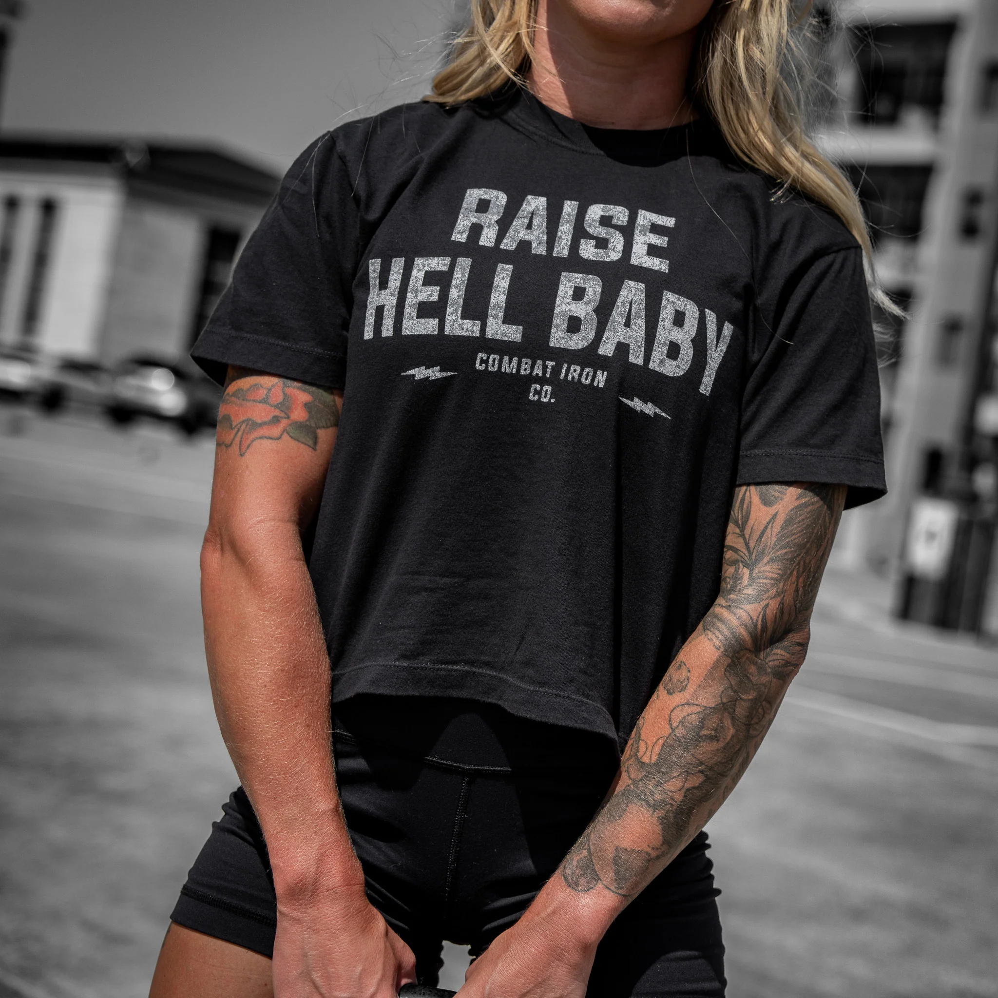 Raise Hell Baby Women's Crop T-Shirt - Image 5