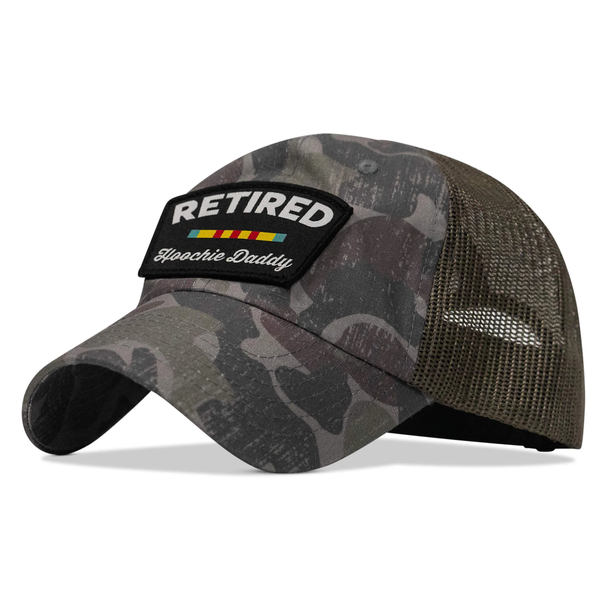Retired Hoochie Daddy Veteran Patch Ripstop Tactical Mesh Snapback Hat - Image 10