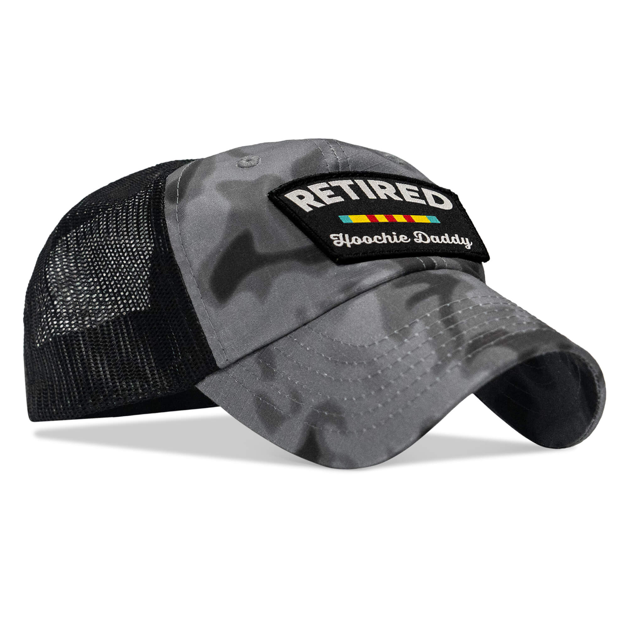 Retired Hoochie Daddy Veteran Patch Ripstop Tactical Mesh Snapback Hat - Image 42