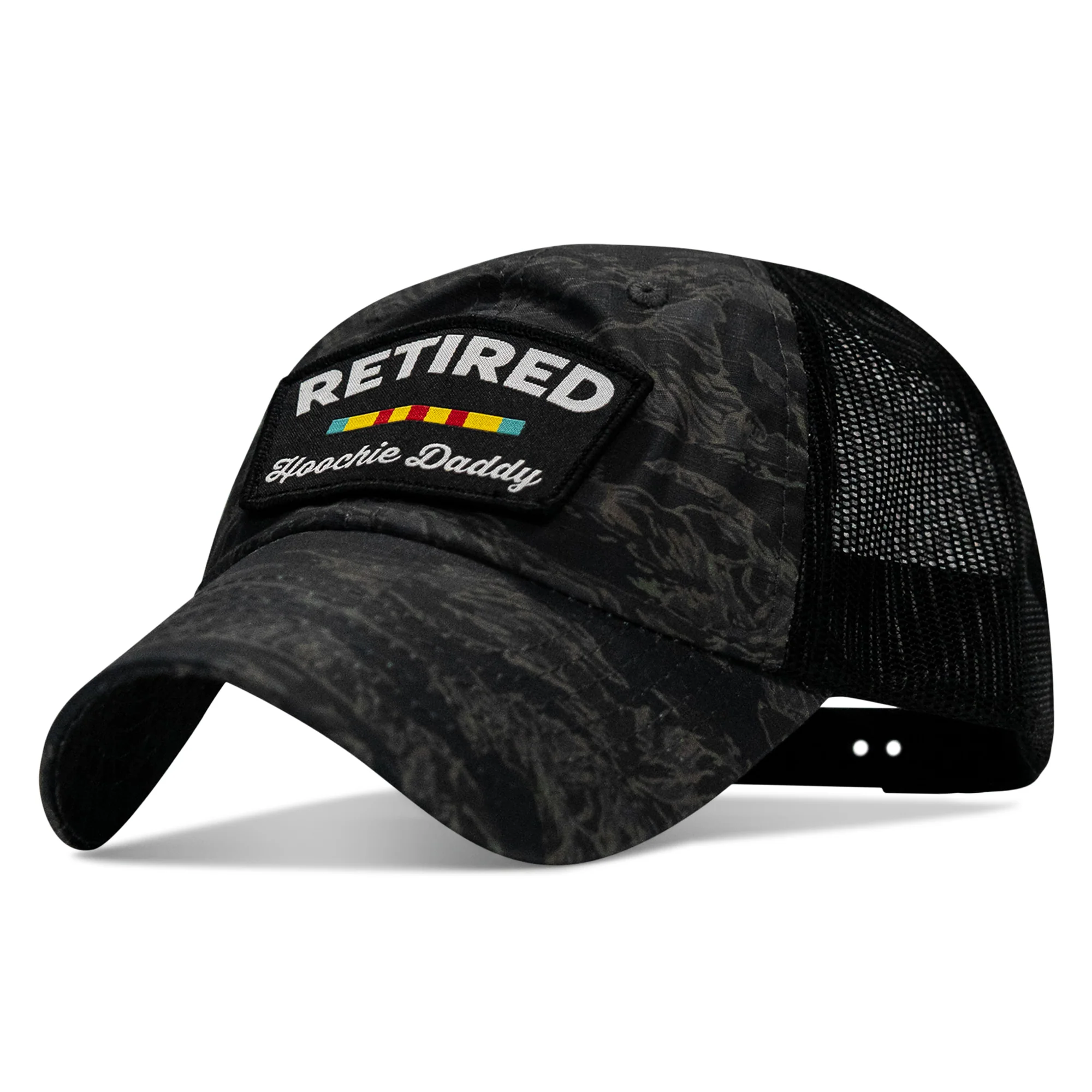 Retired Hoochie Daddy Veteran Patch Ripstop Tactical Mesh Snapback Hat - Image 53