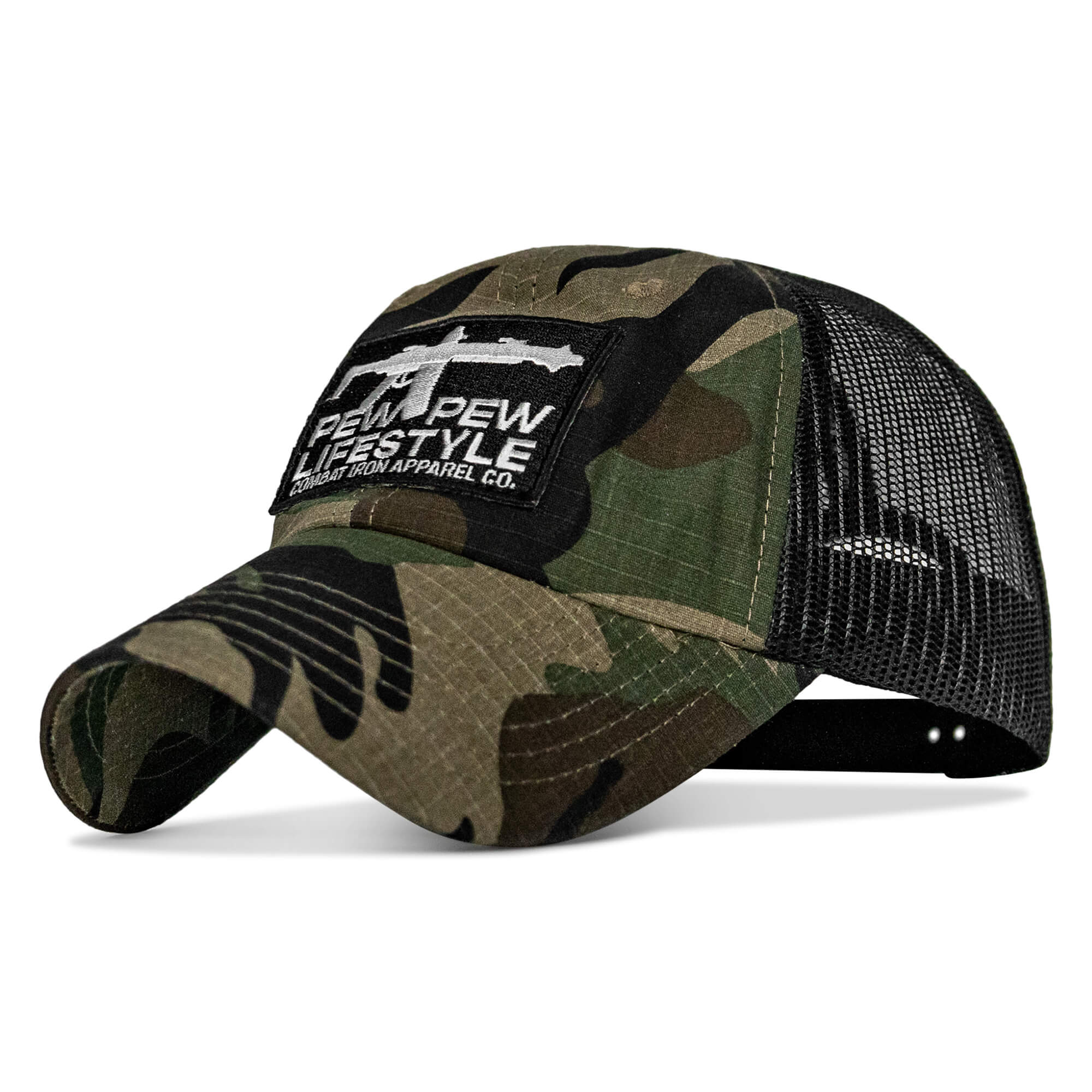 Ripstop Pew Pew Lifesyle Patch Tactical Ripstop Mesh Snapback Hat - Image 11
