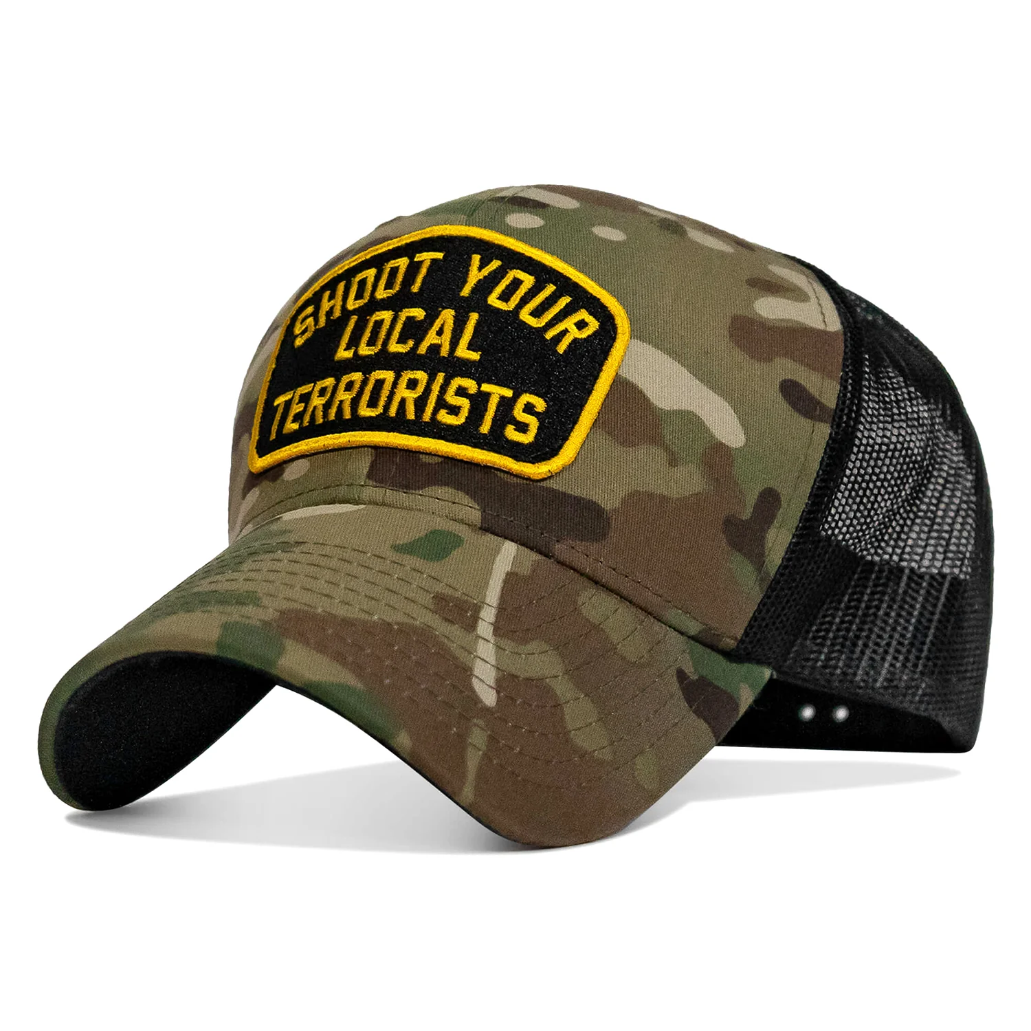 Shoot Your Local Terrorists Patch Snapback Hat - Image 13