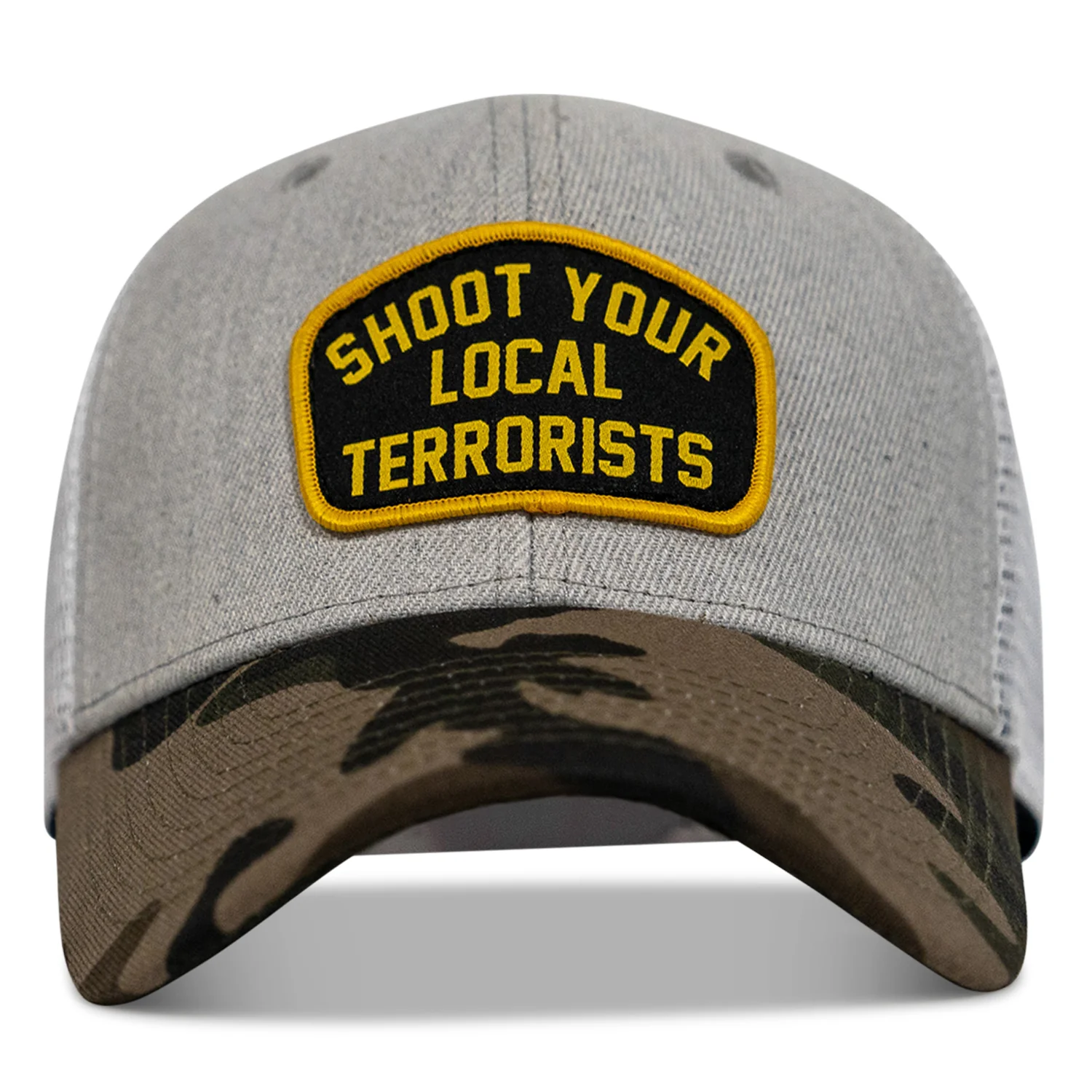 Shoot Your Local Terrorists Patch Snapback Hat - Image 4