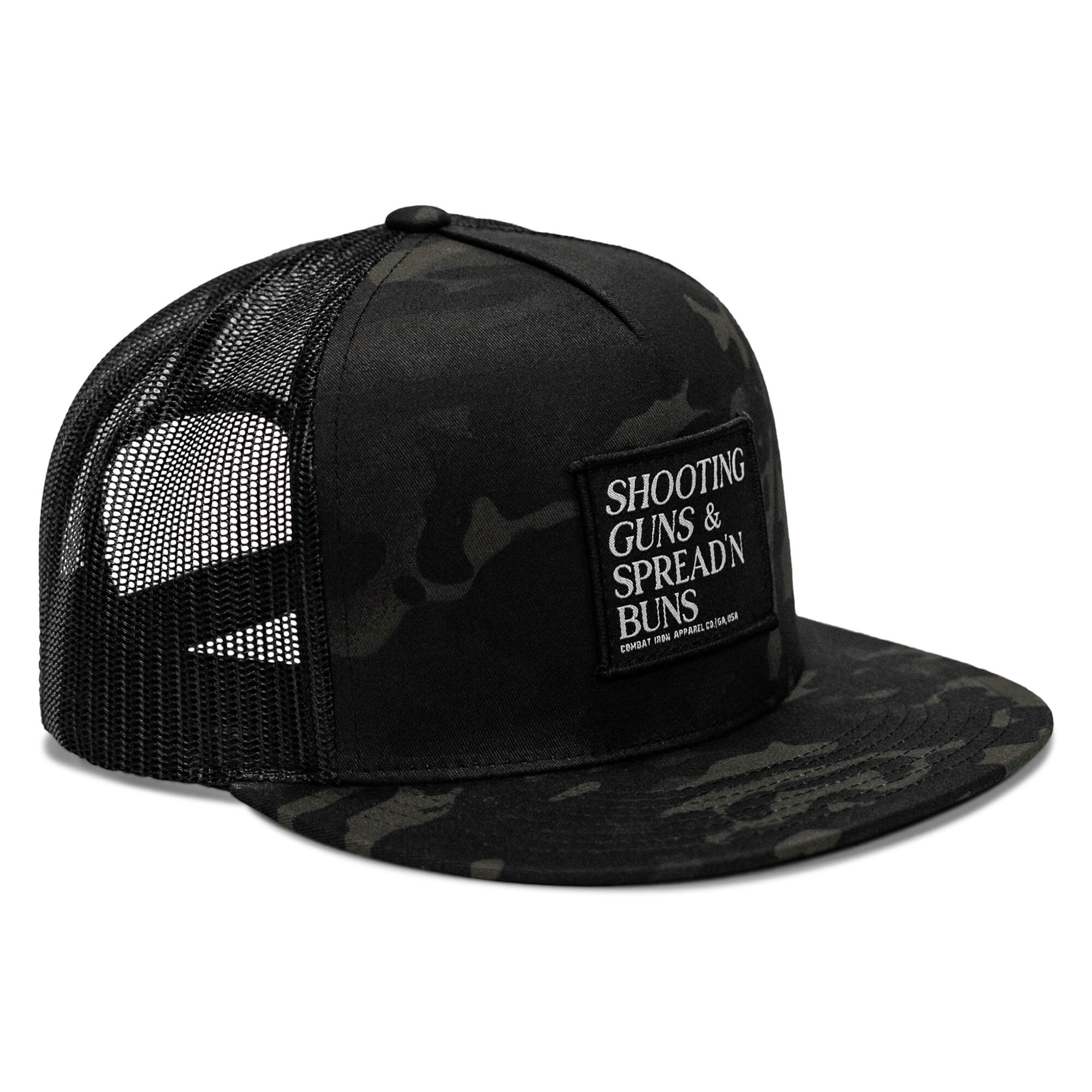 Shooting Guns & Spreadin' Buns Patch Flatbill Hat - Image 2