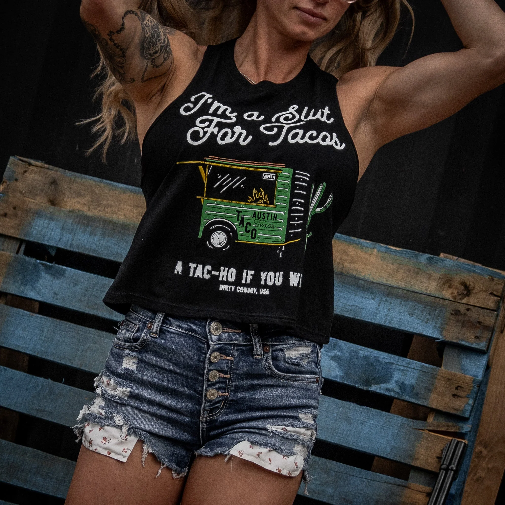 Slut For Taco's Women's Crop Tank - Image 6