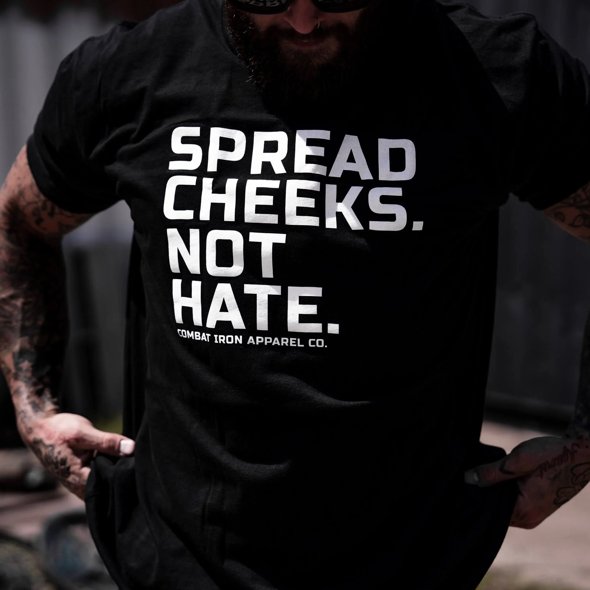 Spread Cheeks. Not Hate. Men's T-Shirt - Image 3