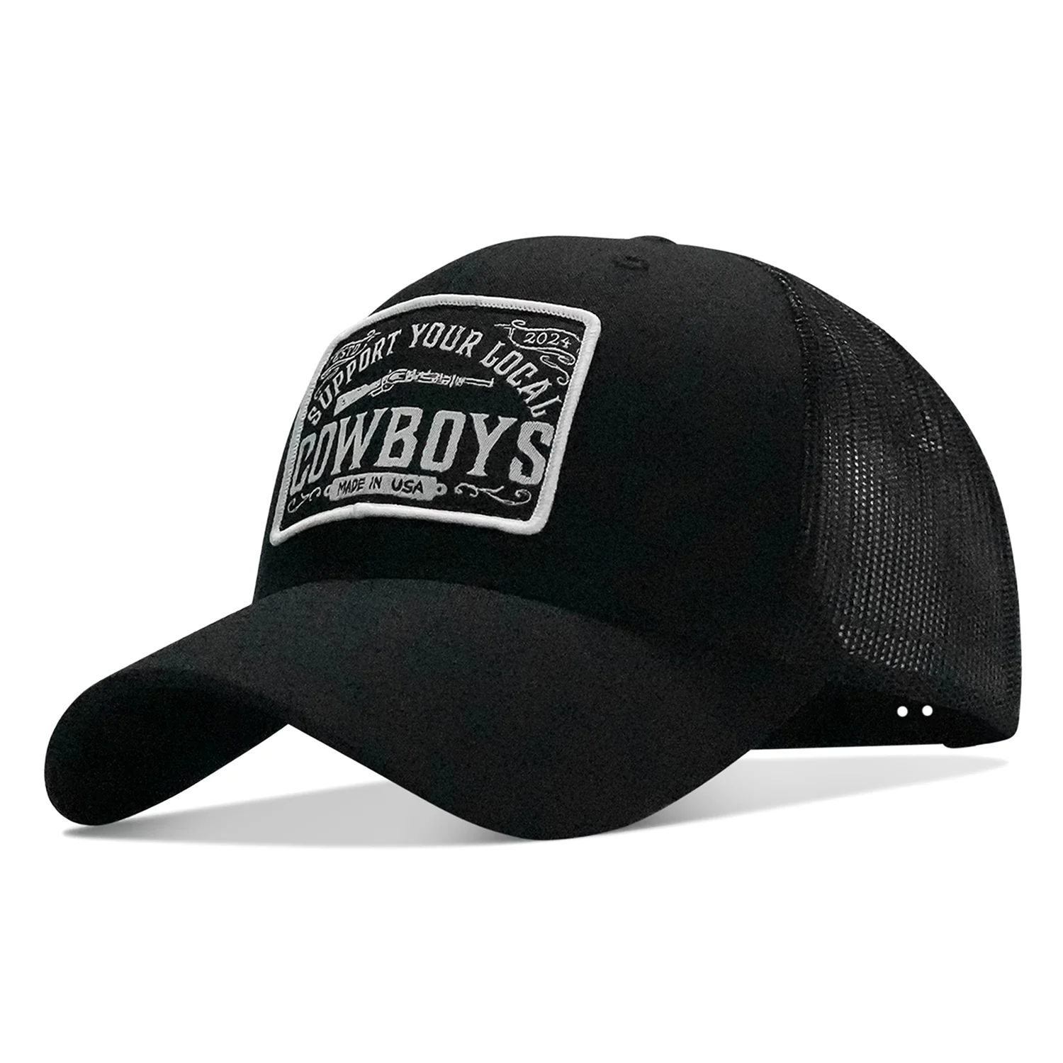 Support Your Local Cowboys Patch Snapback Hat - Image 7