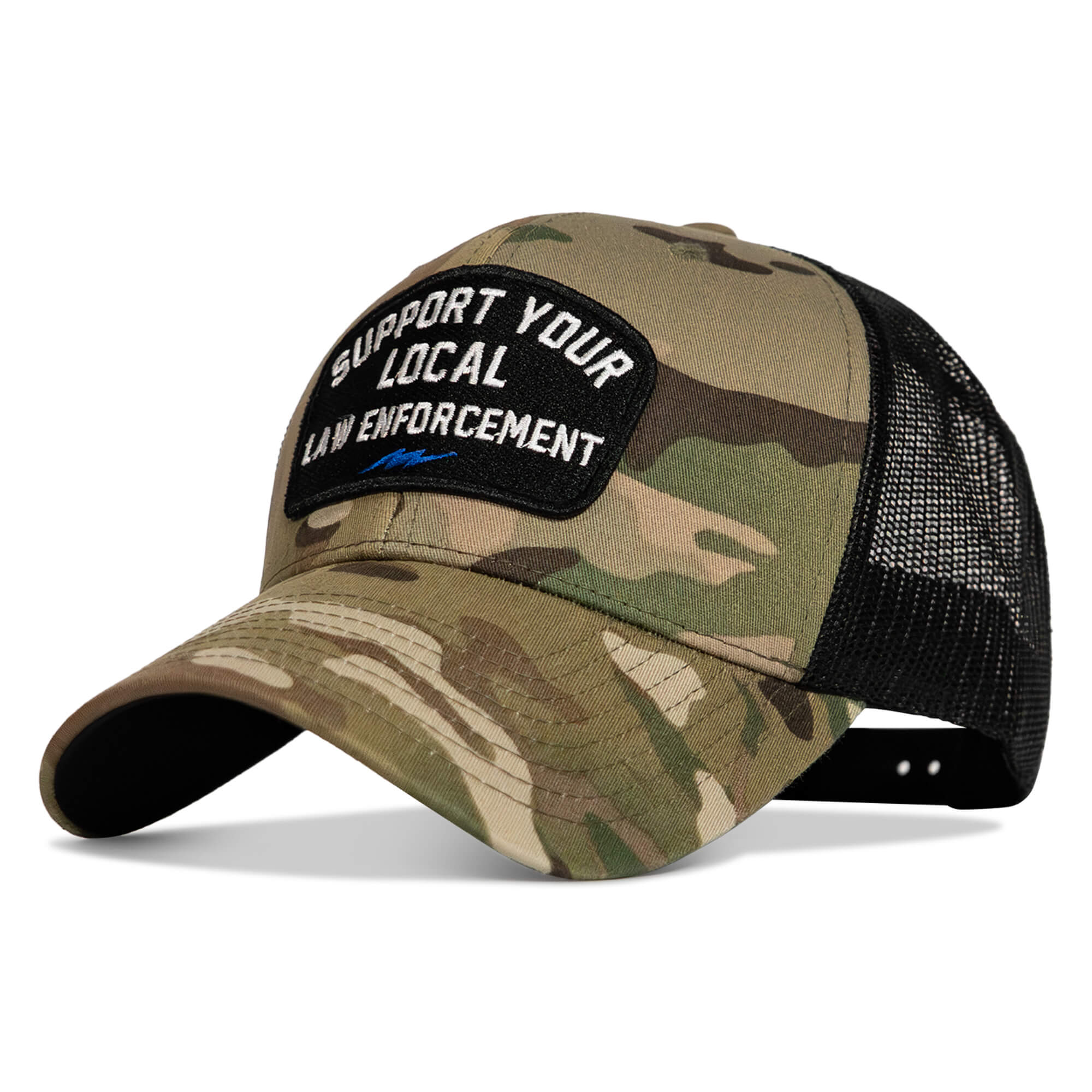 Support Your Local Law Enforcement Mid-Profile Snapback Hat - Image 9