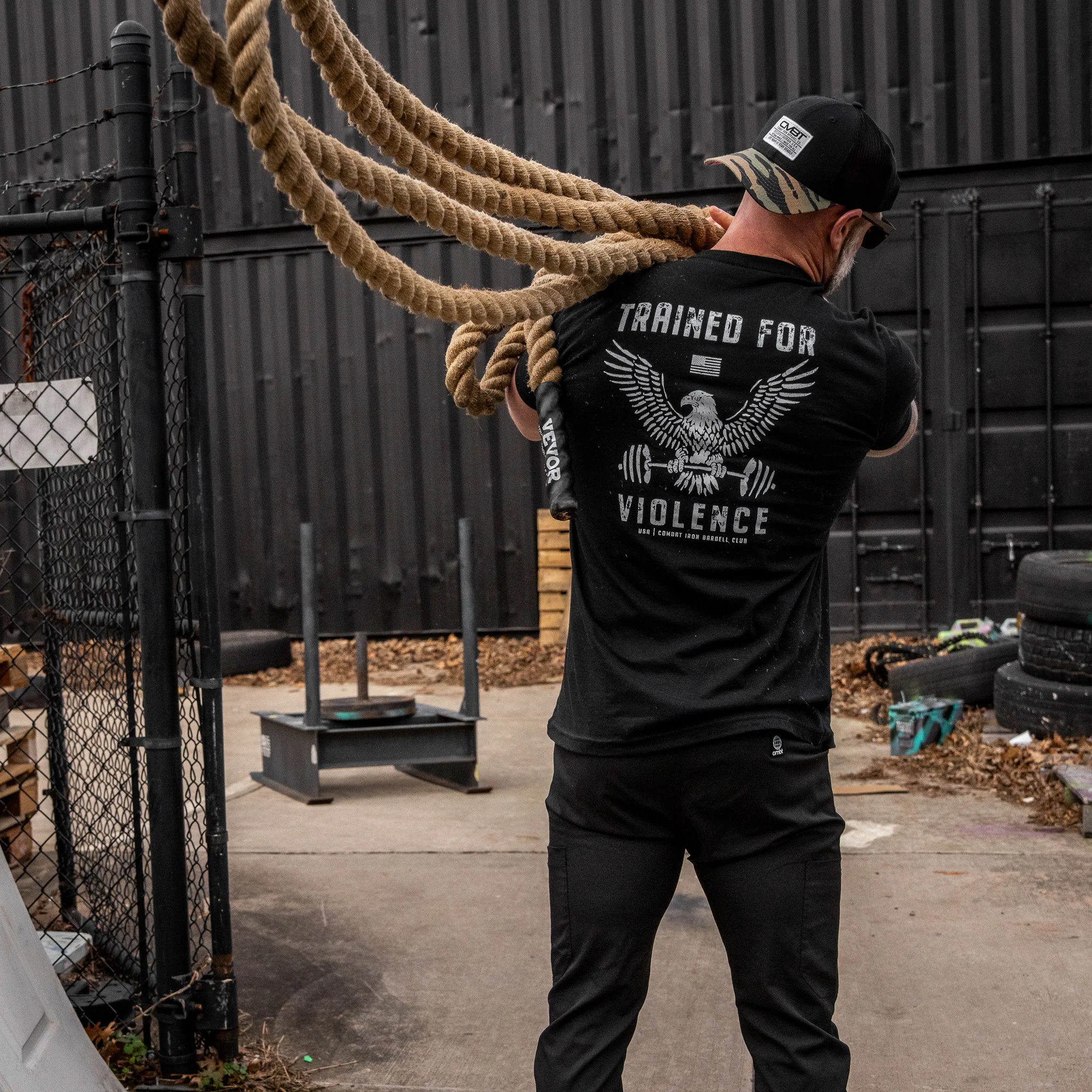 Trained for Violence  Men's T-Shirt - Image 5