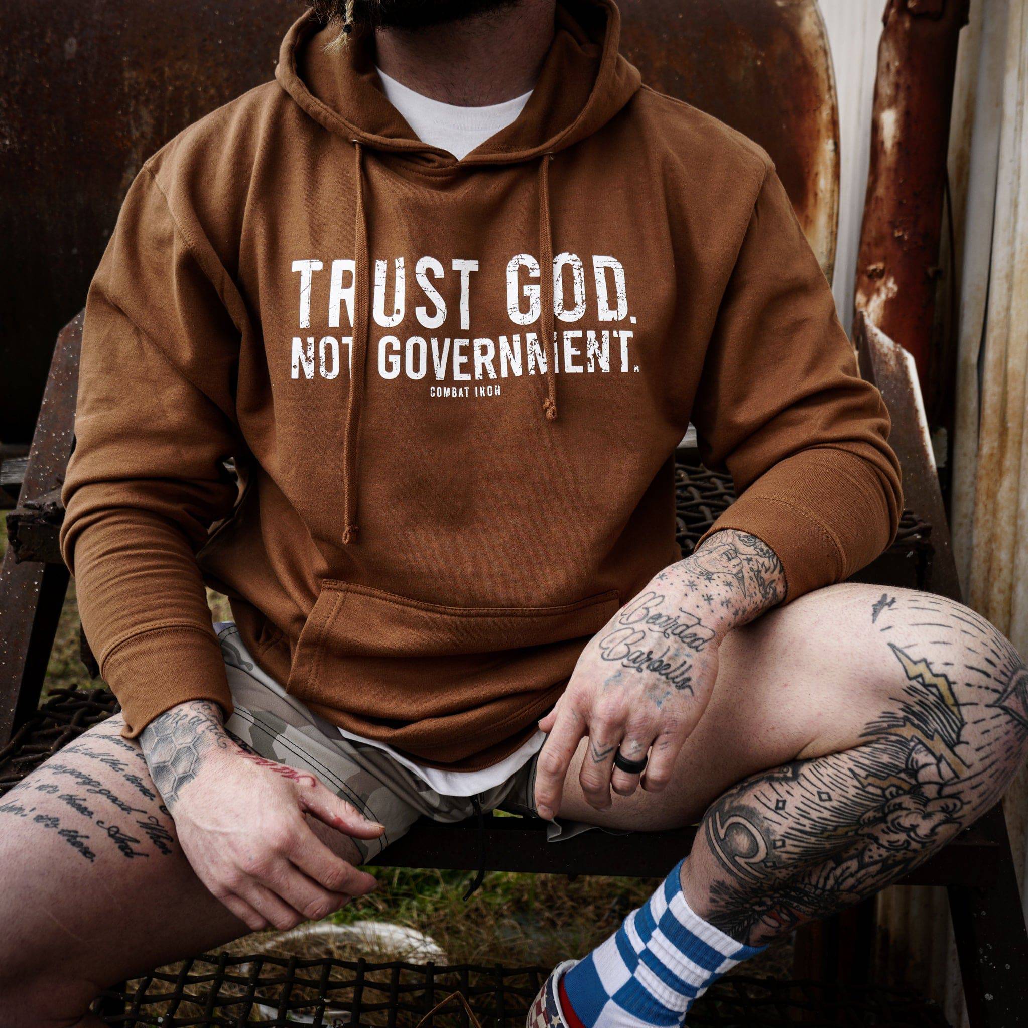 Trust God. Not Government. Men's Hoodie - Image 10