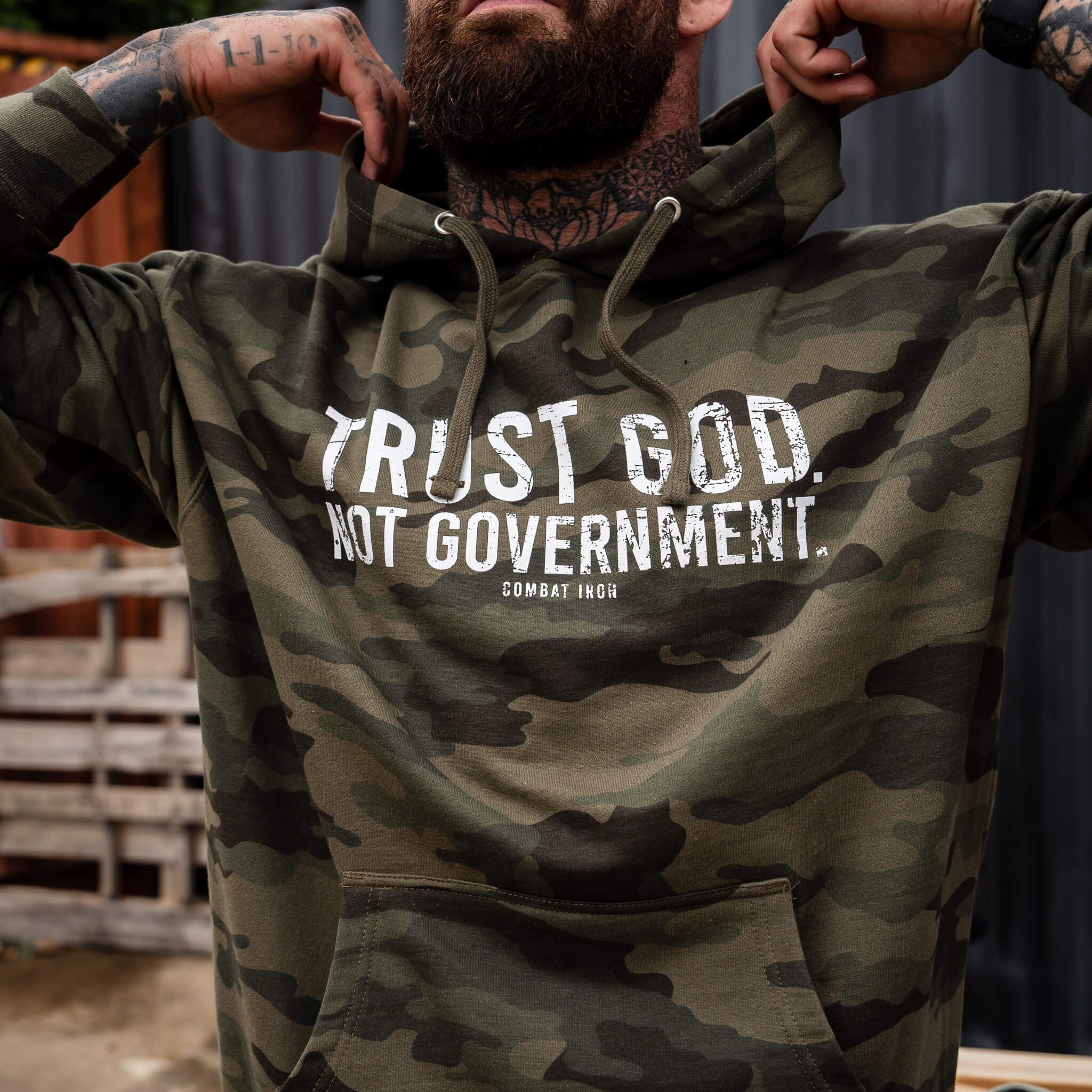 Trust God. Not Government. Men's Hoodie - Image 13