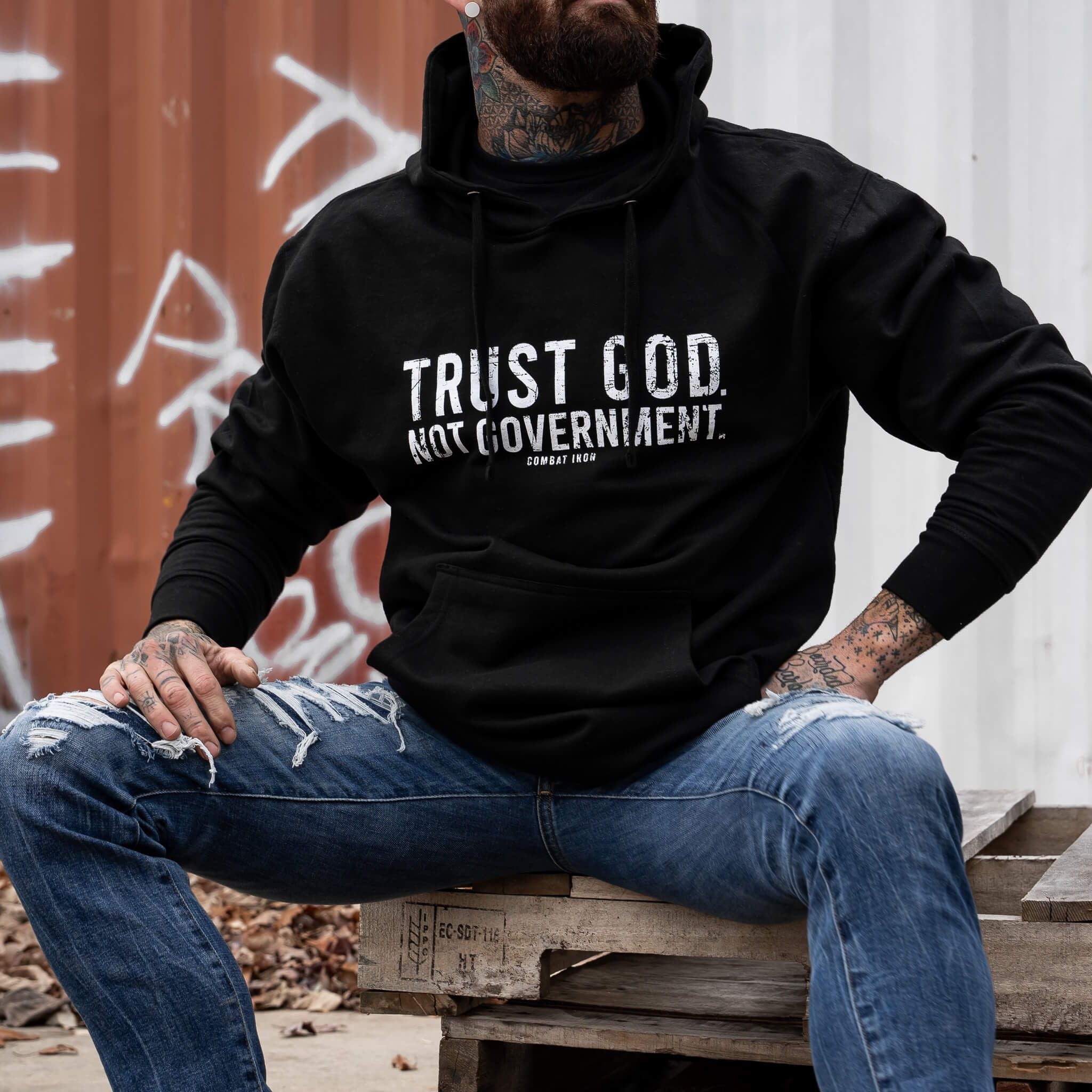 Trust God. Not Government. Men's Hoodie - Image 19