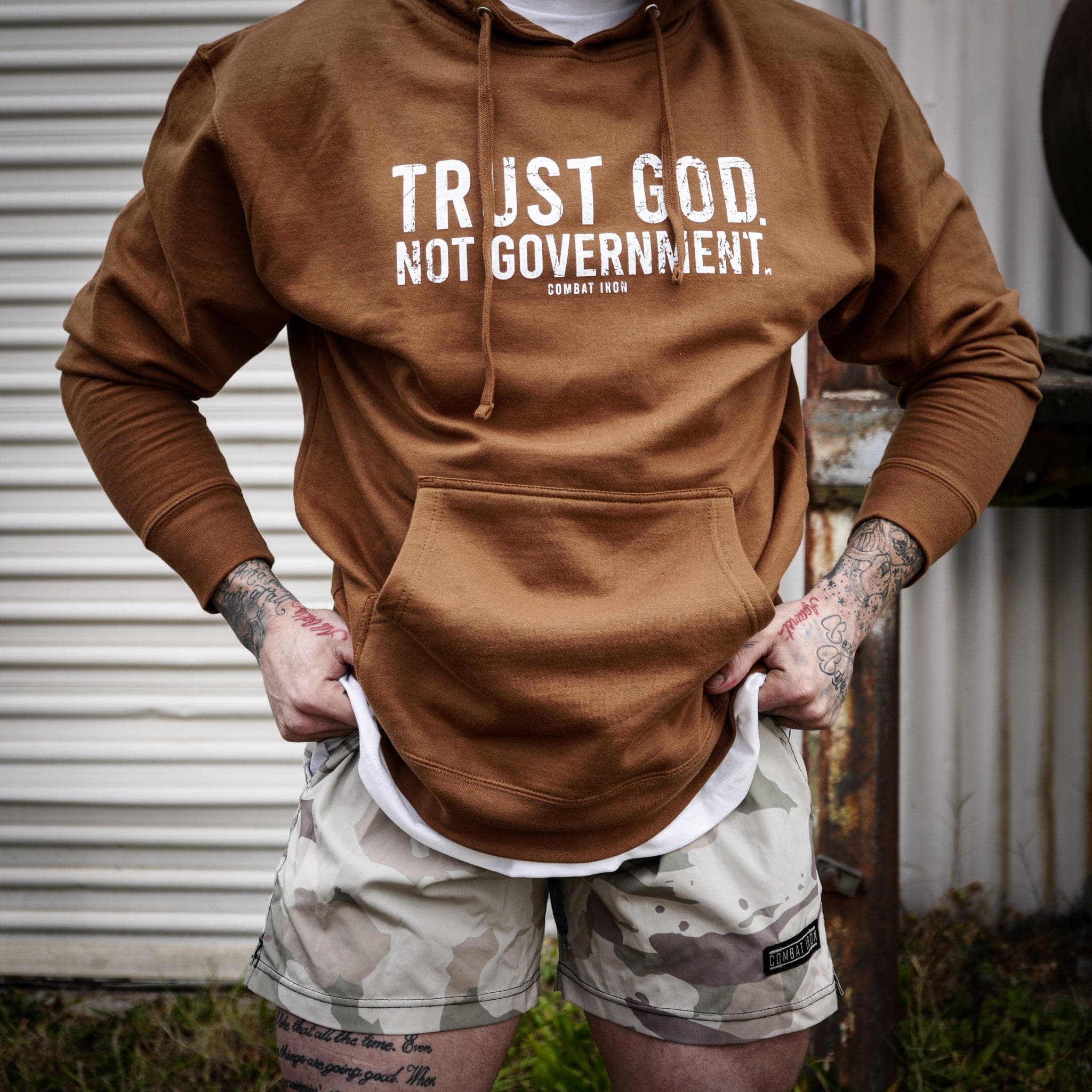 Trust God. Not Government. Men's Hoodie - Image 9