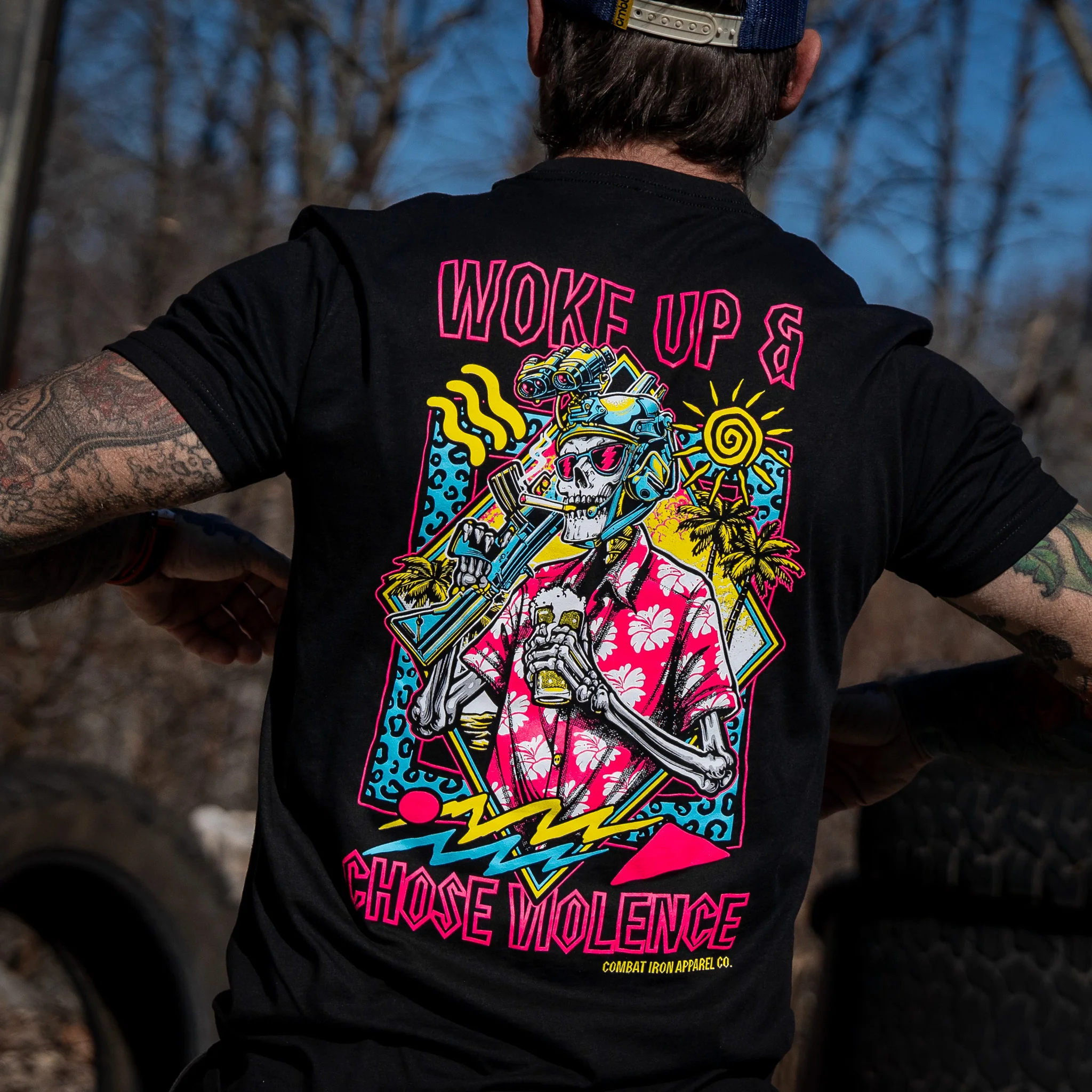 Woke Up & Chose Violence Men's T-Shirt - Image 10