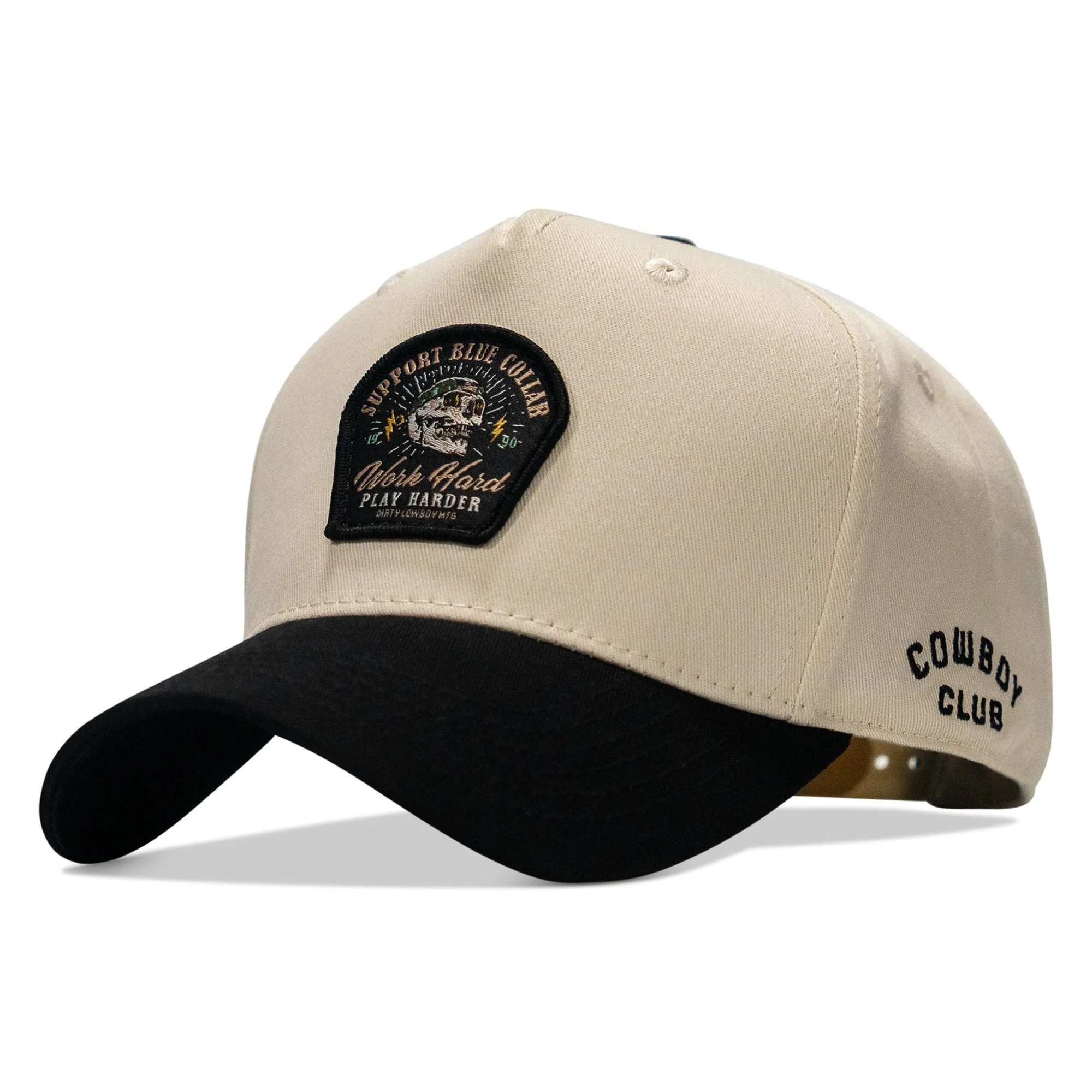 Work Hard Play Harder | Support Blue Collar Patch Snapback - Image 3