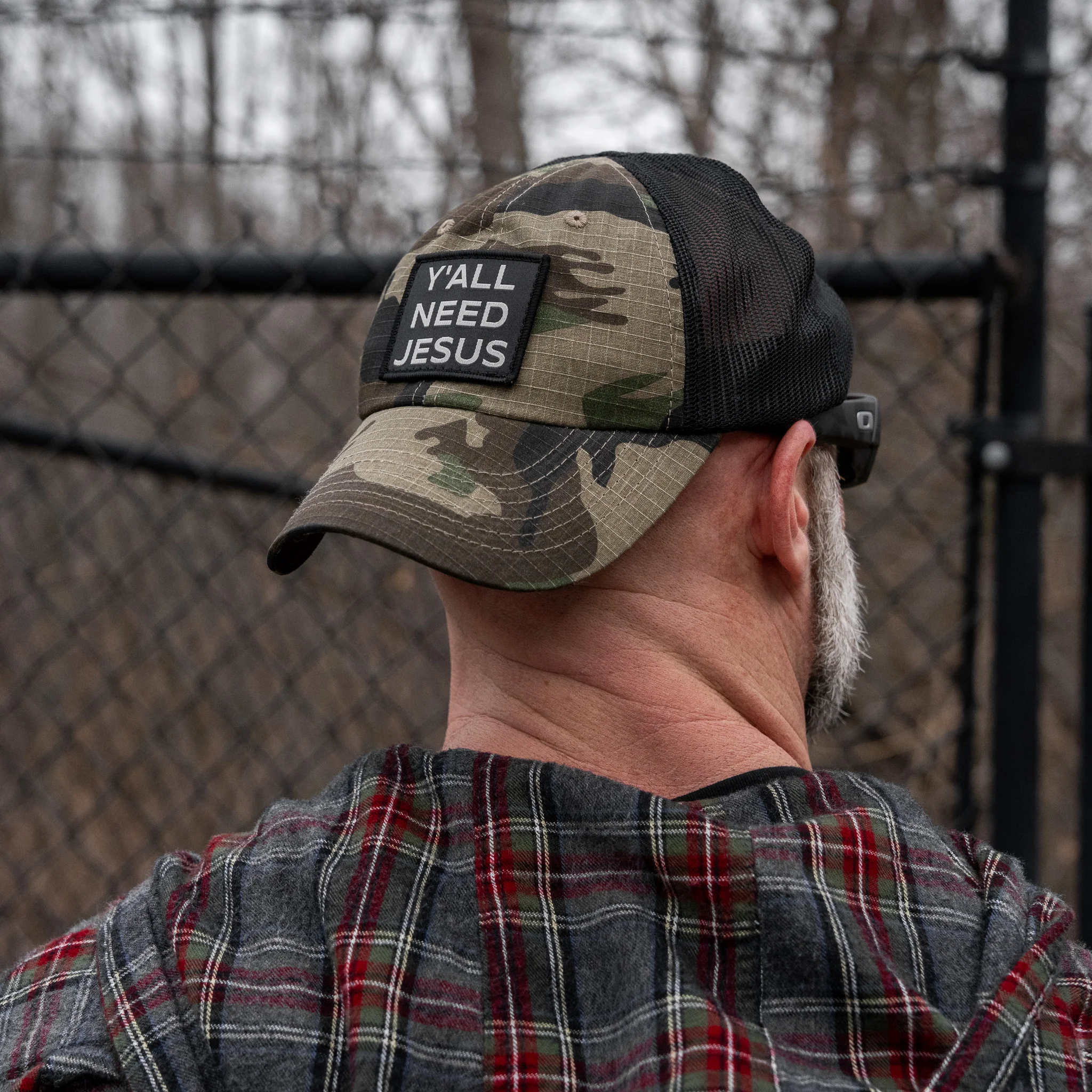 Y'all Need Jesus Patch Tactical Ripstop Mesh Snapback Hat - Image 16