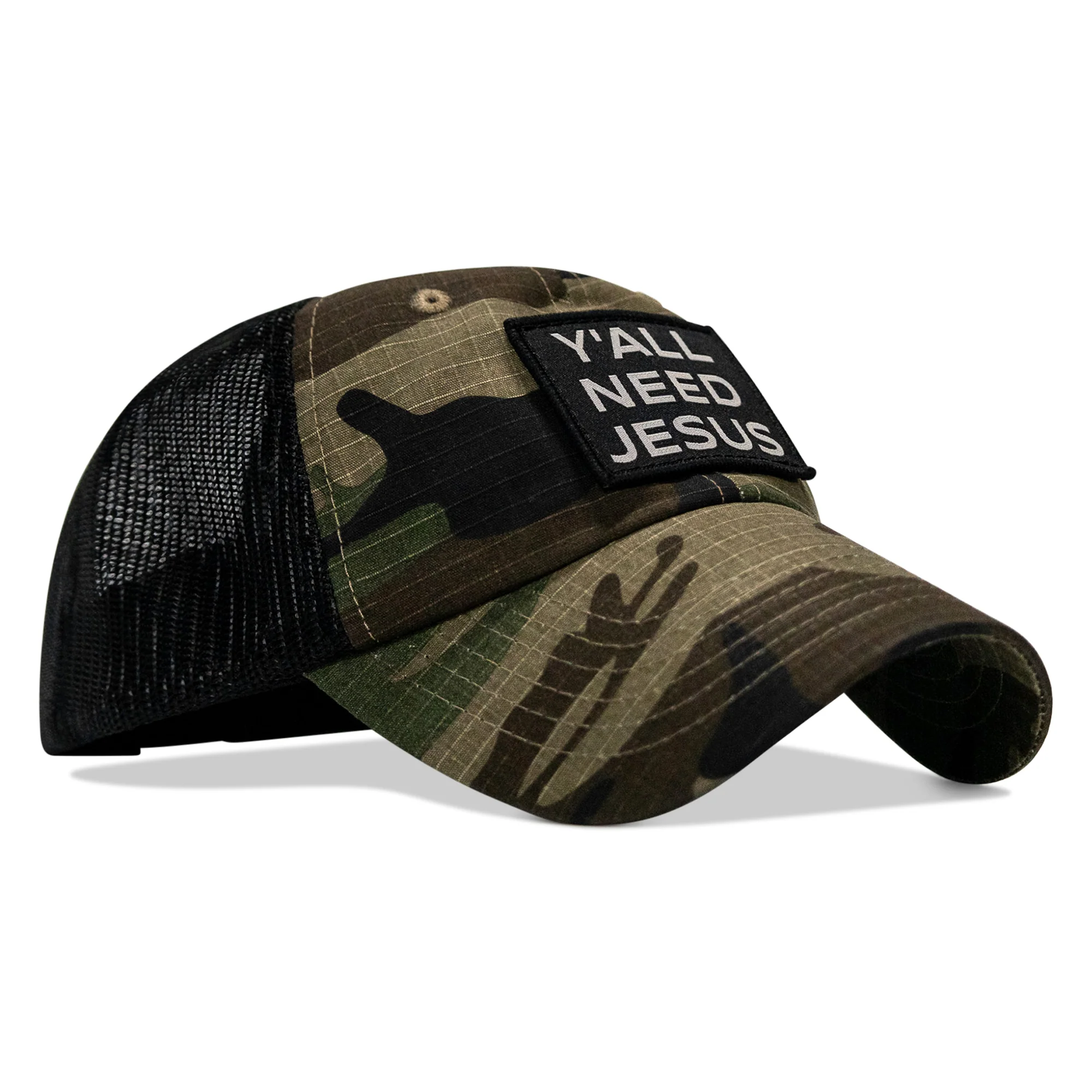 Y'all Need Jesus Patch Tactical Ripstop Mesh Snapback Hat - Image 20