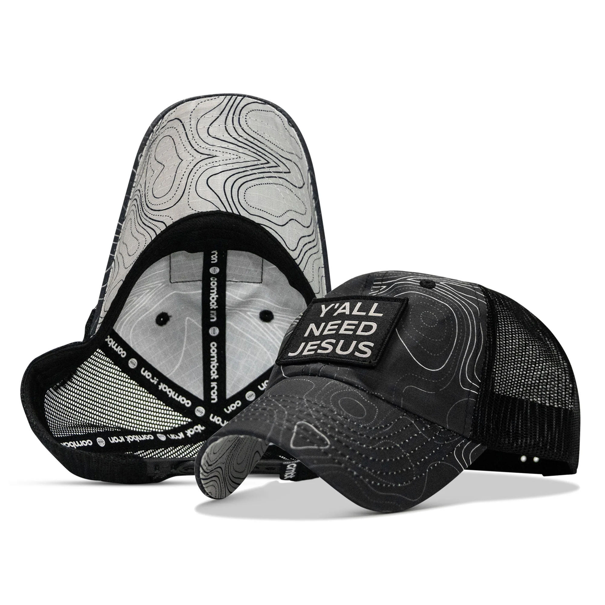 Y'all Need Jesus Patch Tactical Ripstop Mesh Snapback Hat - Image 25